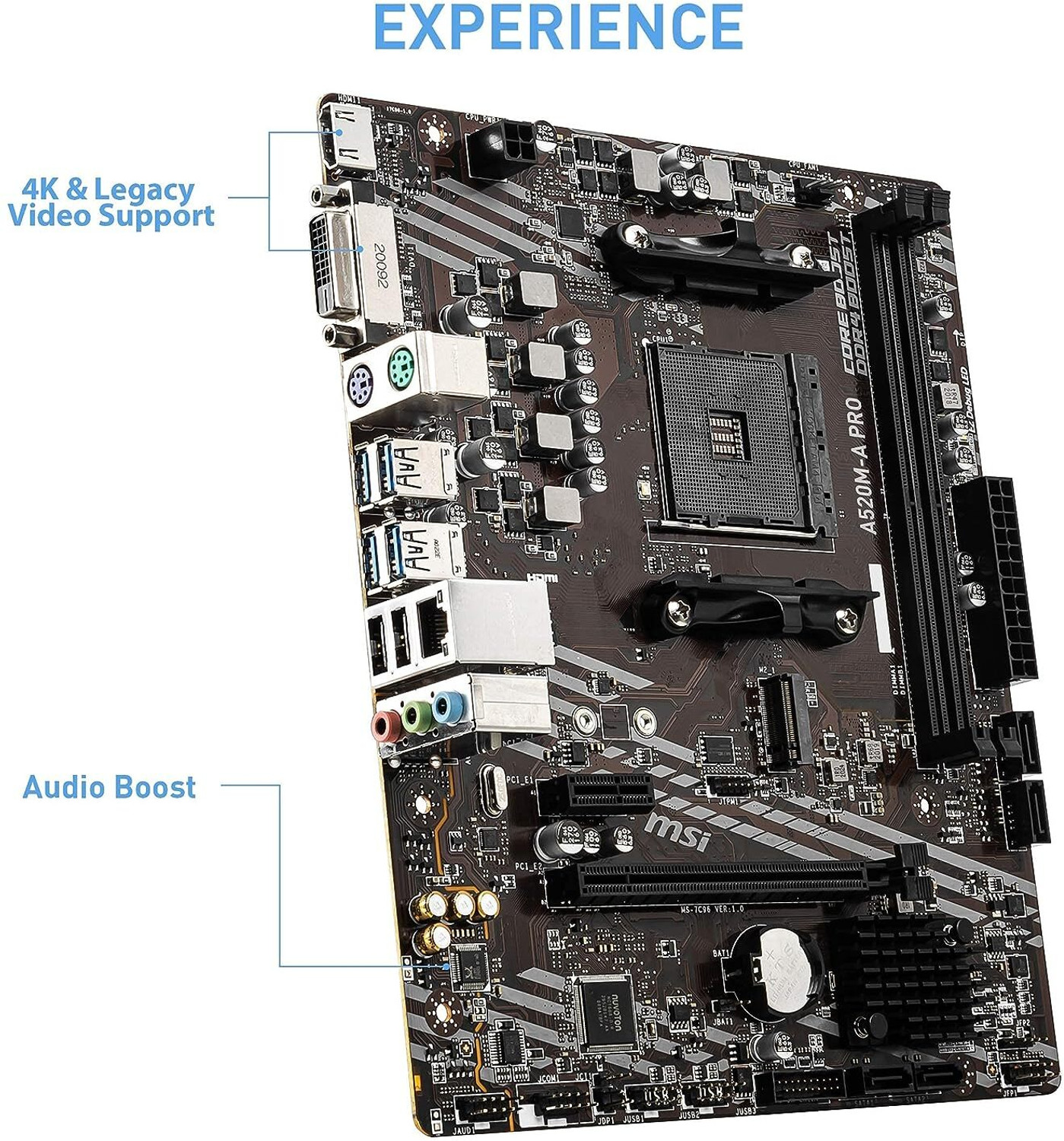 Image of MSI A520M-A PRO AM4Socket Micro-ATX AMD A520 Chipset DDR4 Motherboard for Desktop