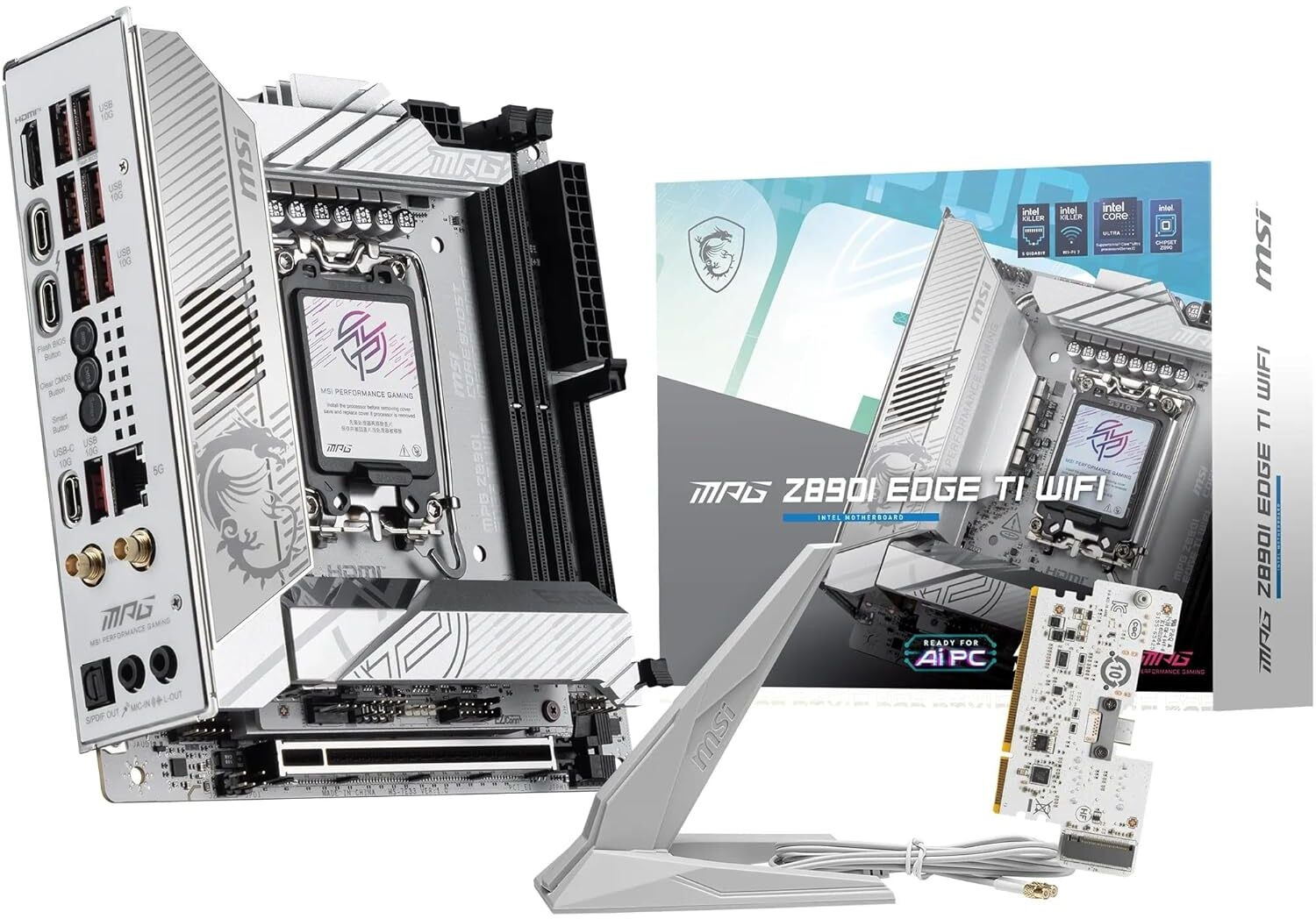 Image of MSI MPG Z890I EDGE TI WIFI LGA 1851Socket ATX Intel Z890 Chipset DDR5 Motherboard for Desktop