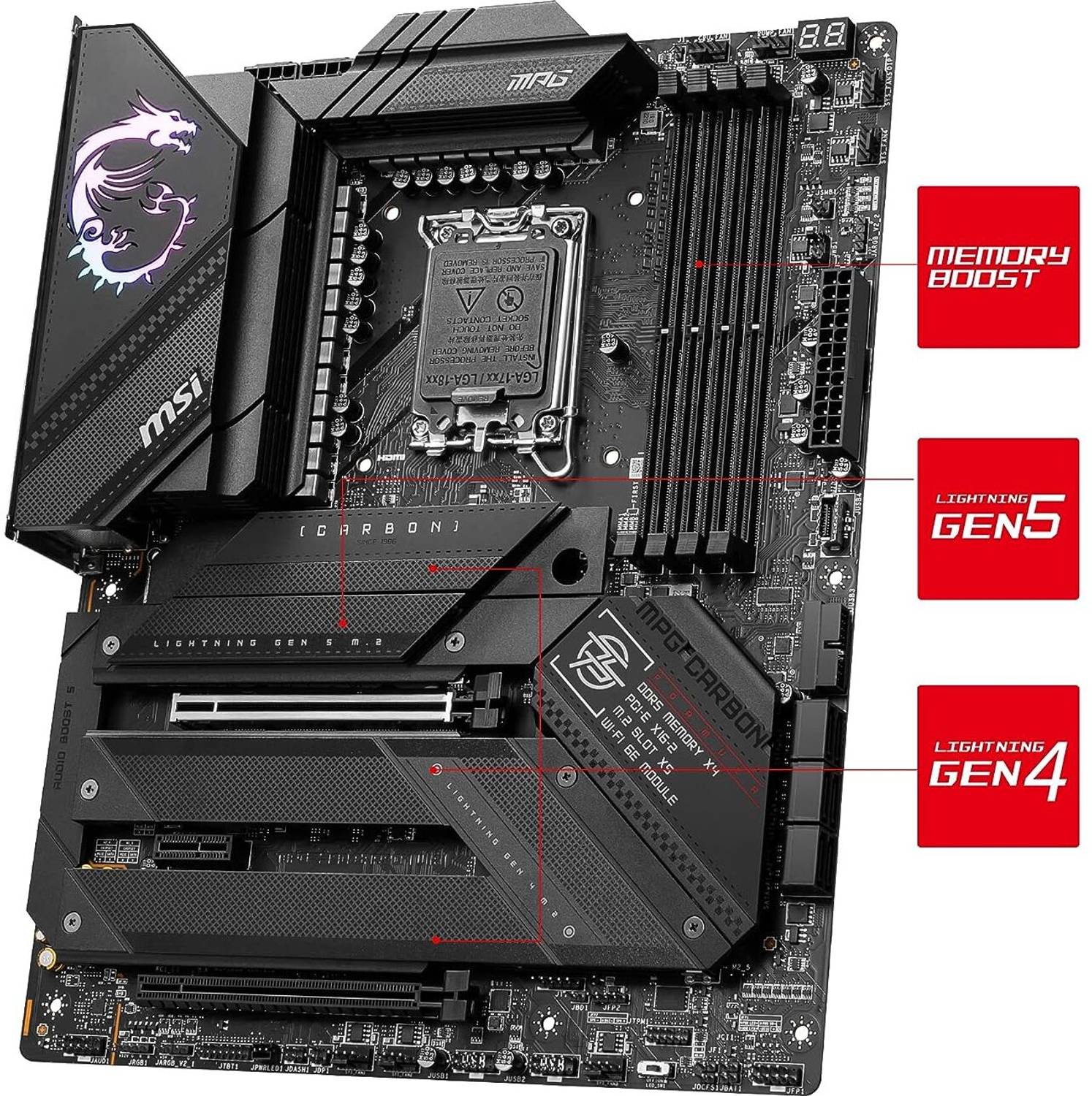 MSI MPG Z790 CARBON WIFI I ATX I Socket LGA 1700 I DDR5 Gaming LGA