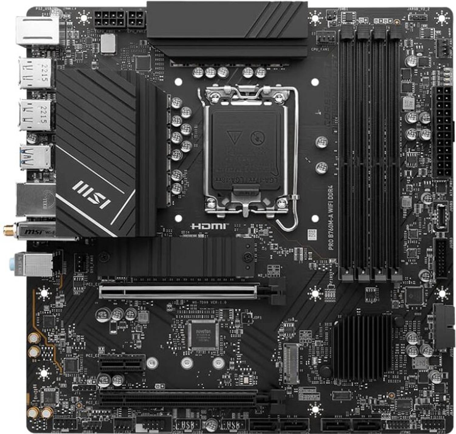 MSI PRO B760M-A WiFi DDR4 12th/13th Gen Intel Processors, LGA 1700, LGA 1700Socket Micro-ATX Intel B760 Chipset DDR4 Motherboard for Desktop