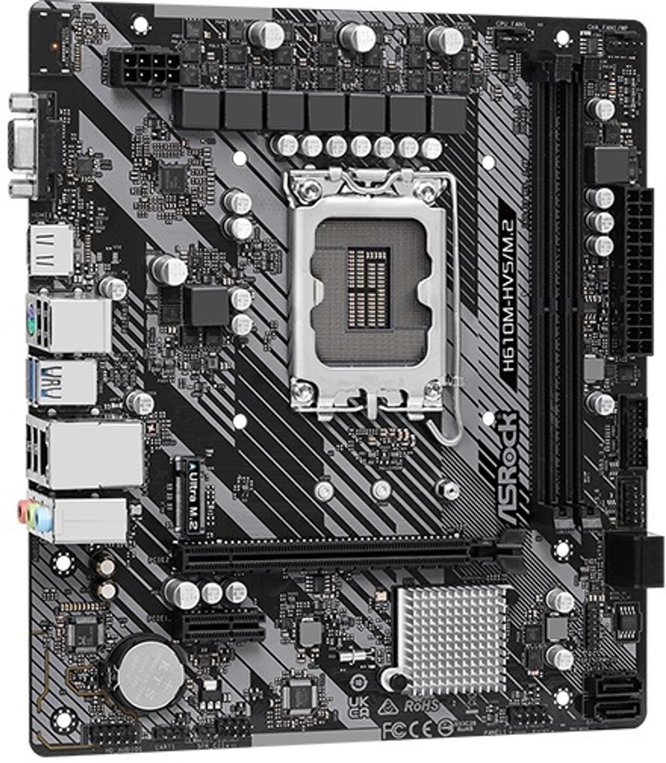 Image of ASRock H610M-HVS /M.2 R2.0 LGA 1700Socket Micro-ATX Intel H610 Chipset DDR4 Motherboard for Desktop
