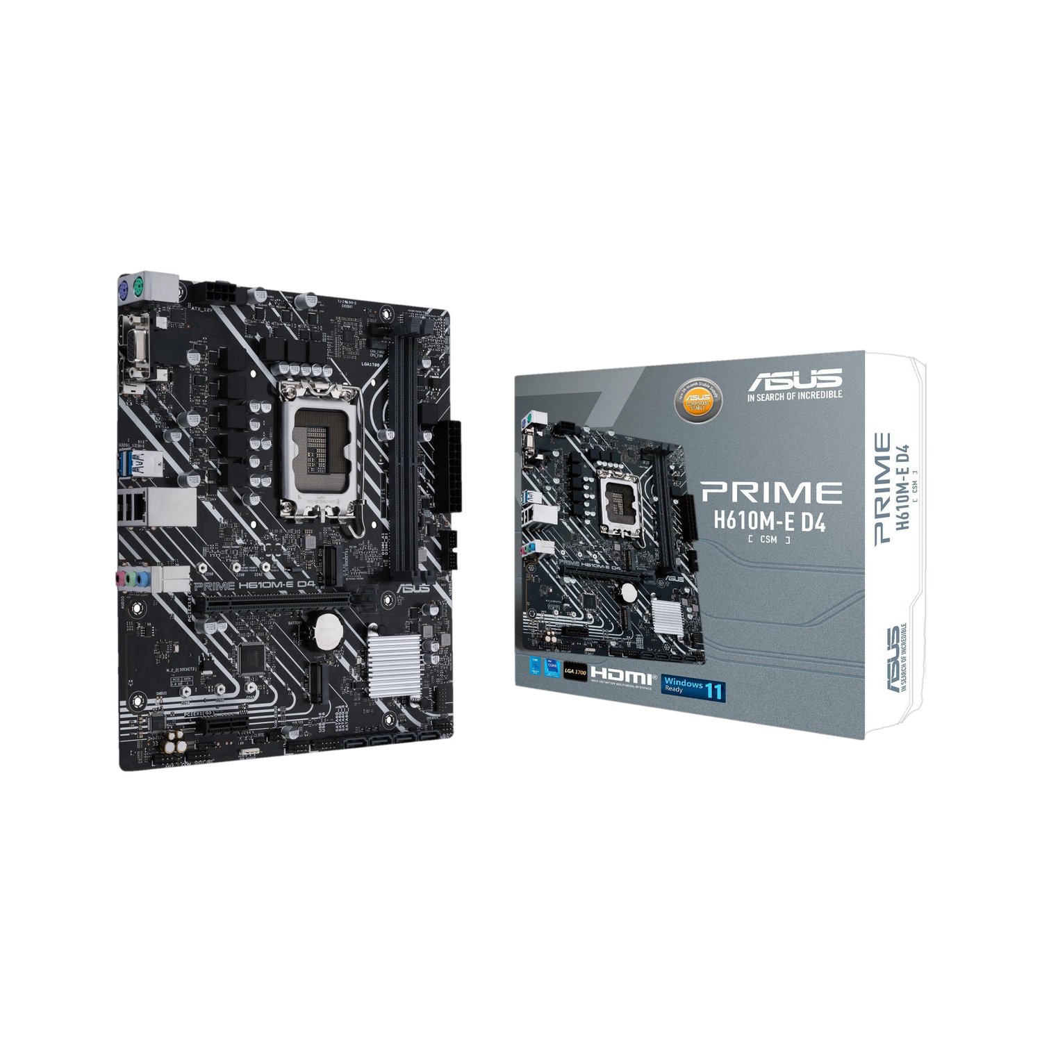 Image of ASUS PRIME H610M-E D4-CSM LGA 1700Socket Micro-ATX Intel H610 Chipset DDR4 Motherboard for Desktop