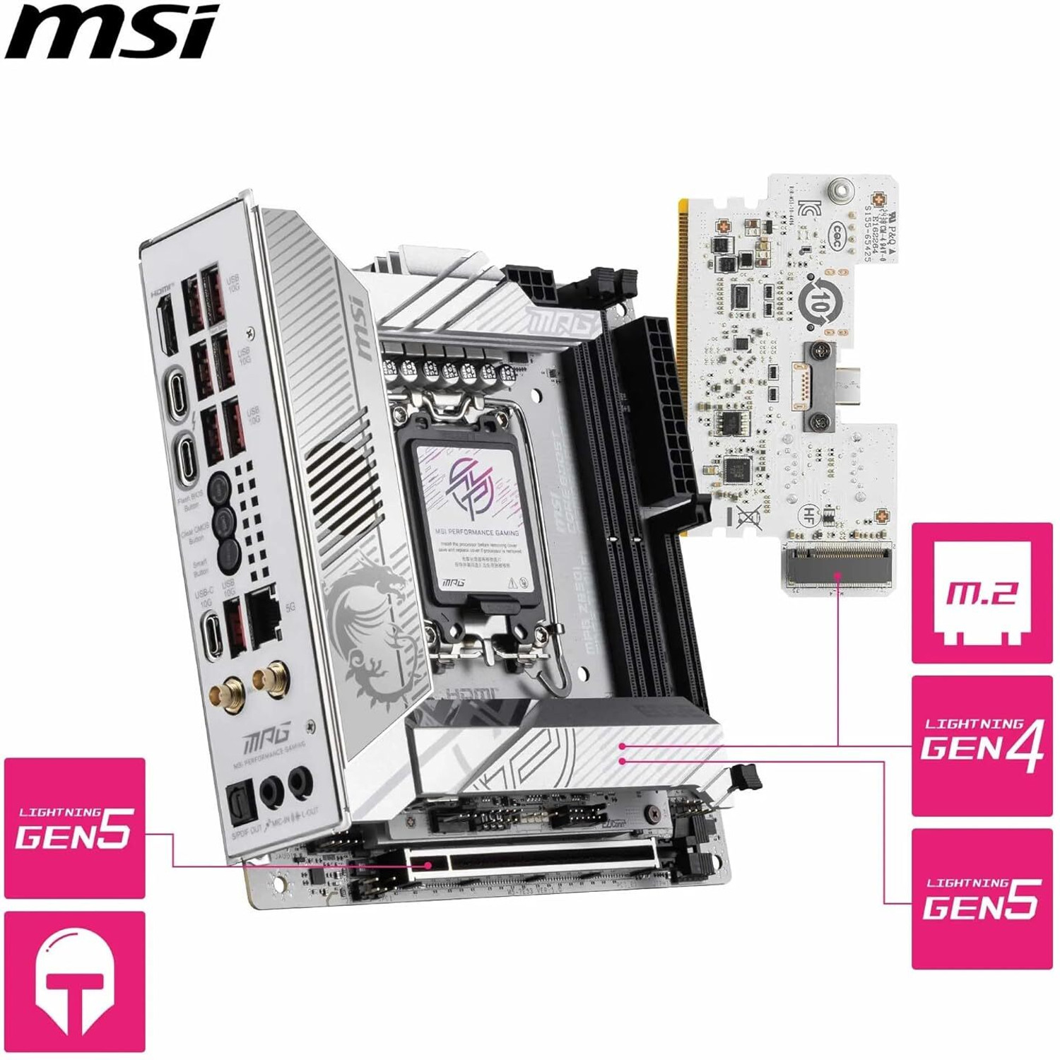 Image of MSI MPG Z890I EDGE TI WIFI LGA 1851Socket ATX Intel Z890 Chipset DDR5 Motherboard for Desktop