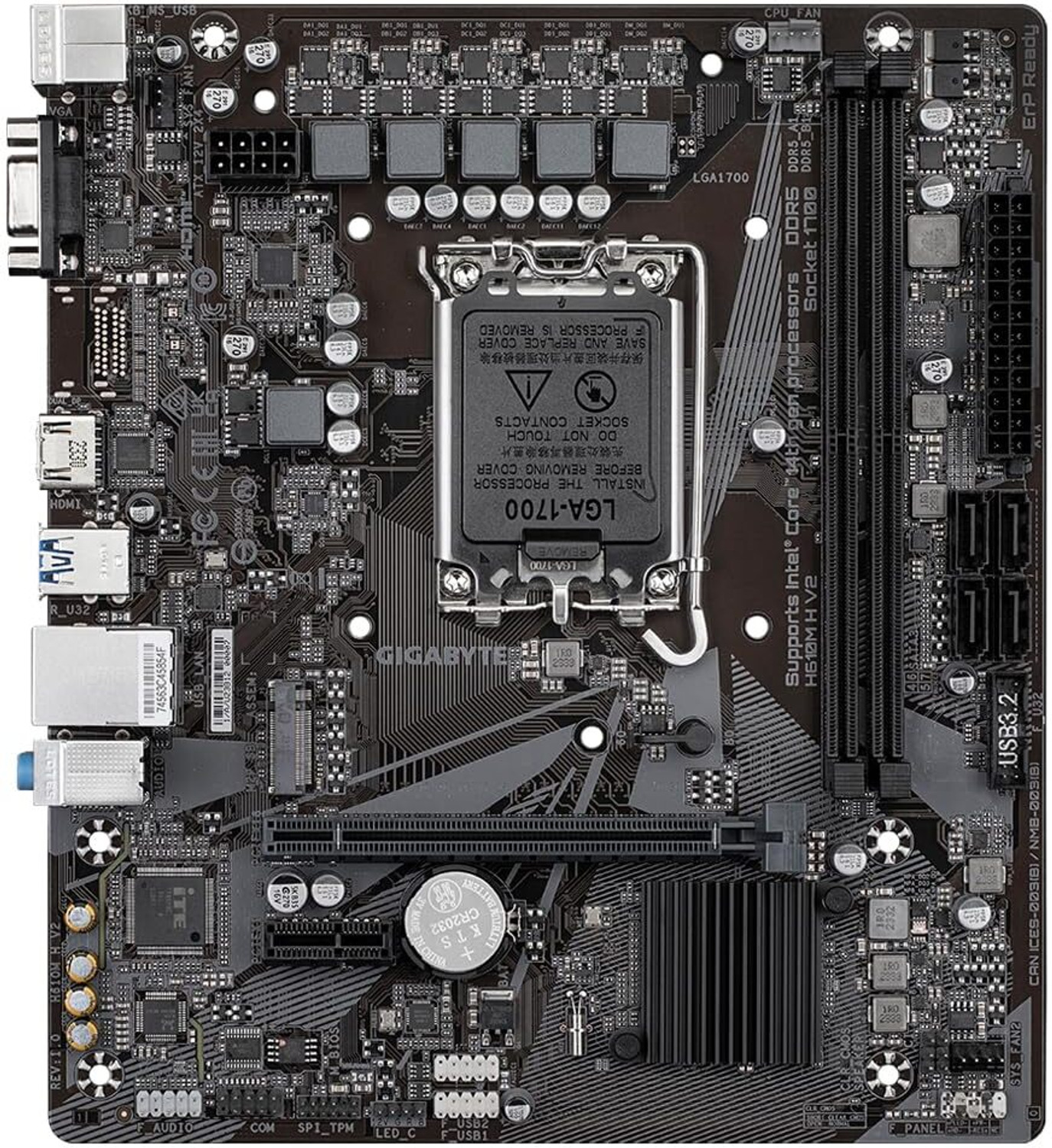 Image of GIGABYTE H610M H V2 LGA 1700Socket Micro-ATX Intel H610 Chipset DDR5 Motherboard for Desktop