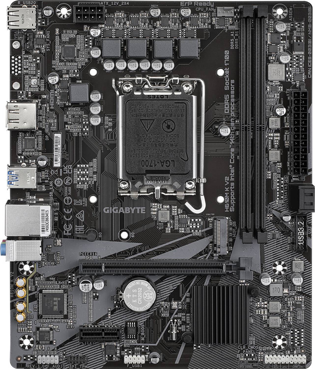 GIGABYTE H610M K V2 LGA 1700Socket Micro-ATX Intel H610 Chipset DDR5 Motherboard for Desktop
