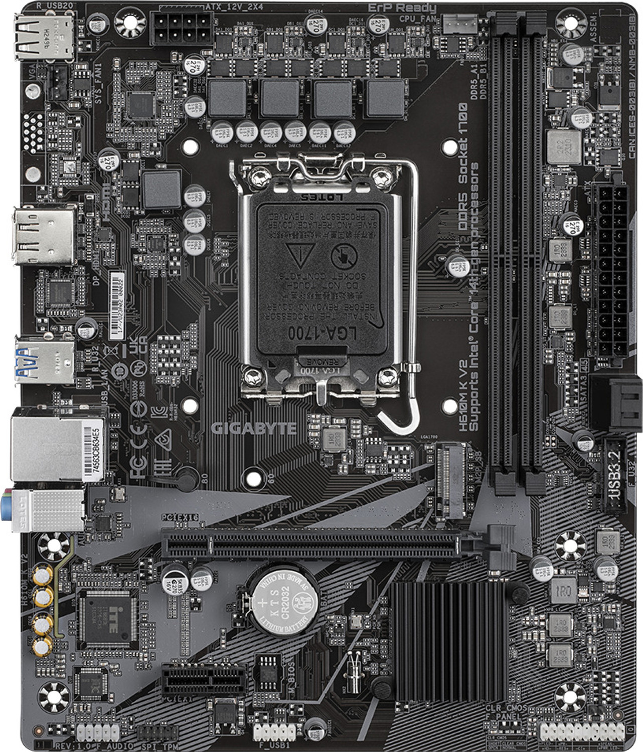 Image of GIGABYTE H610M K V2 LGA 1700Socket Micro-ATX Intel H610 Chipset DDR5 Motherboard for Desktop