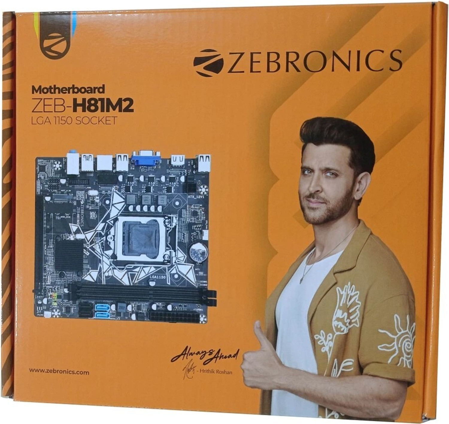 Image of ZEBRONICS ZEB-H81M2 WITH NVME SLOT LGA 1150Socket ATX Intel H81 Express Chipset DDR3 Motherboard for Desktop, Workstation