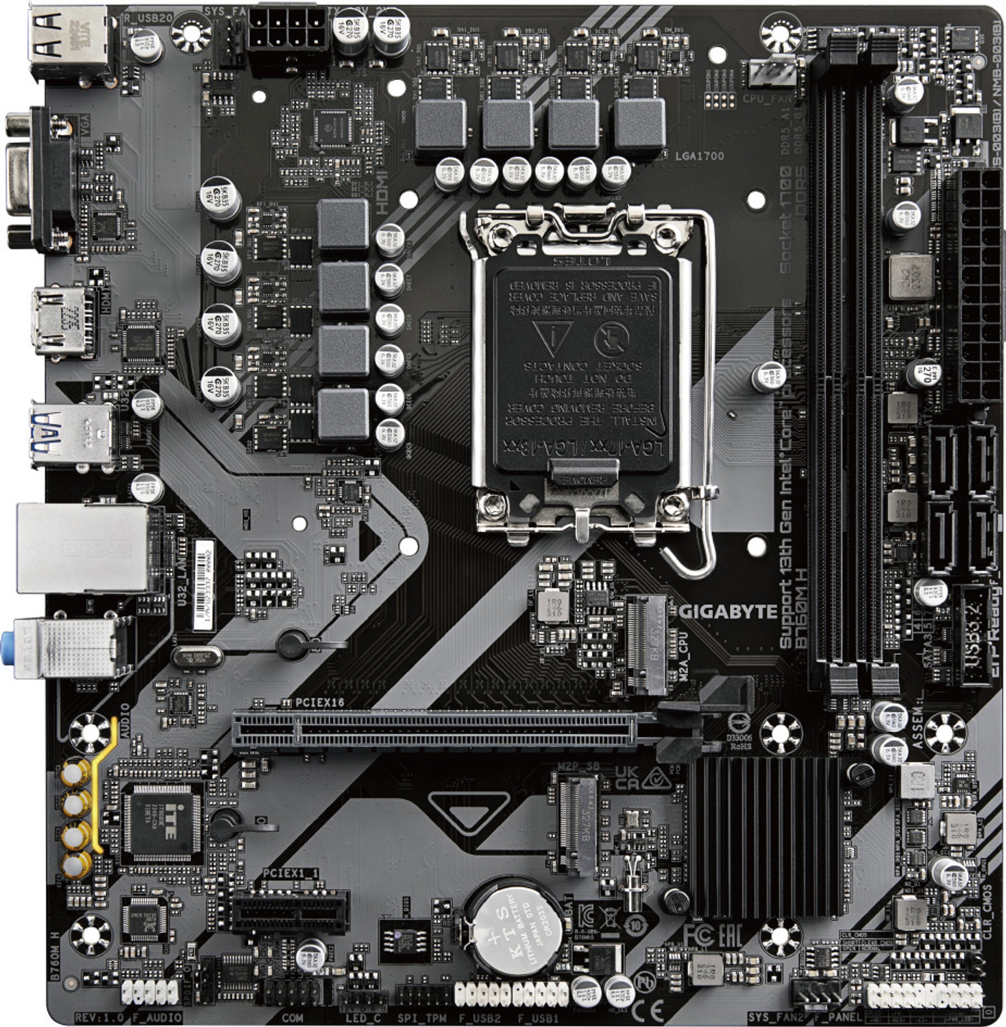 Image of GIGABYTE B760M H LGA 1700Socket Micro-ATX Intel 8760M Chipset DDR5 Motherboard for Desktop