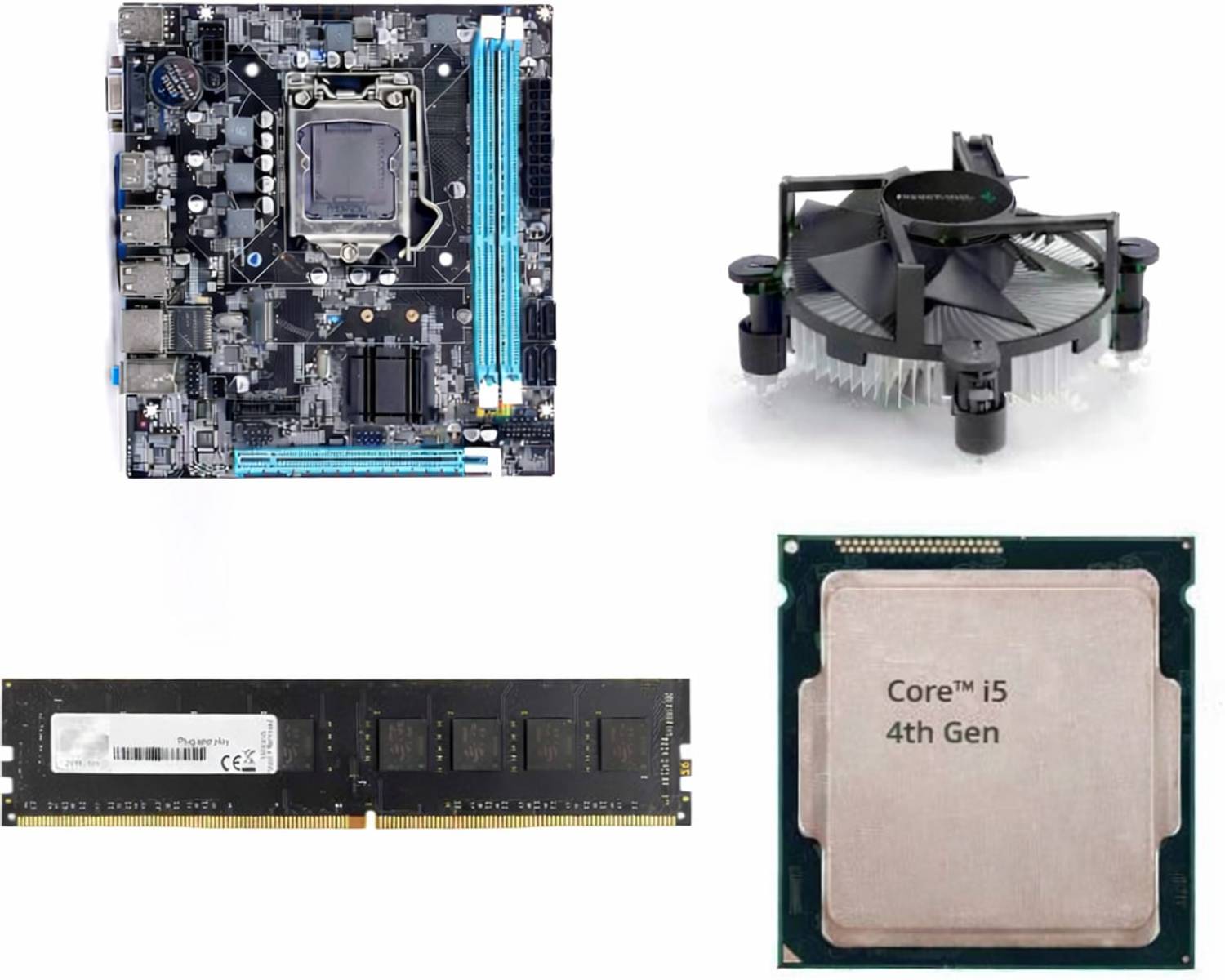 CPU Intel Core i5 + H87 + 12GB DDR3 CPU WALA H81 Motherboard Combo Kit i5 4th Gen upto 3.40 GHz Pro
