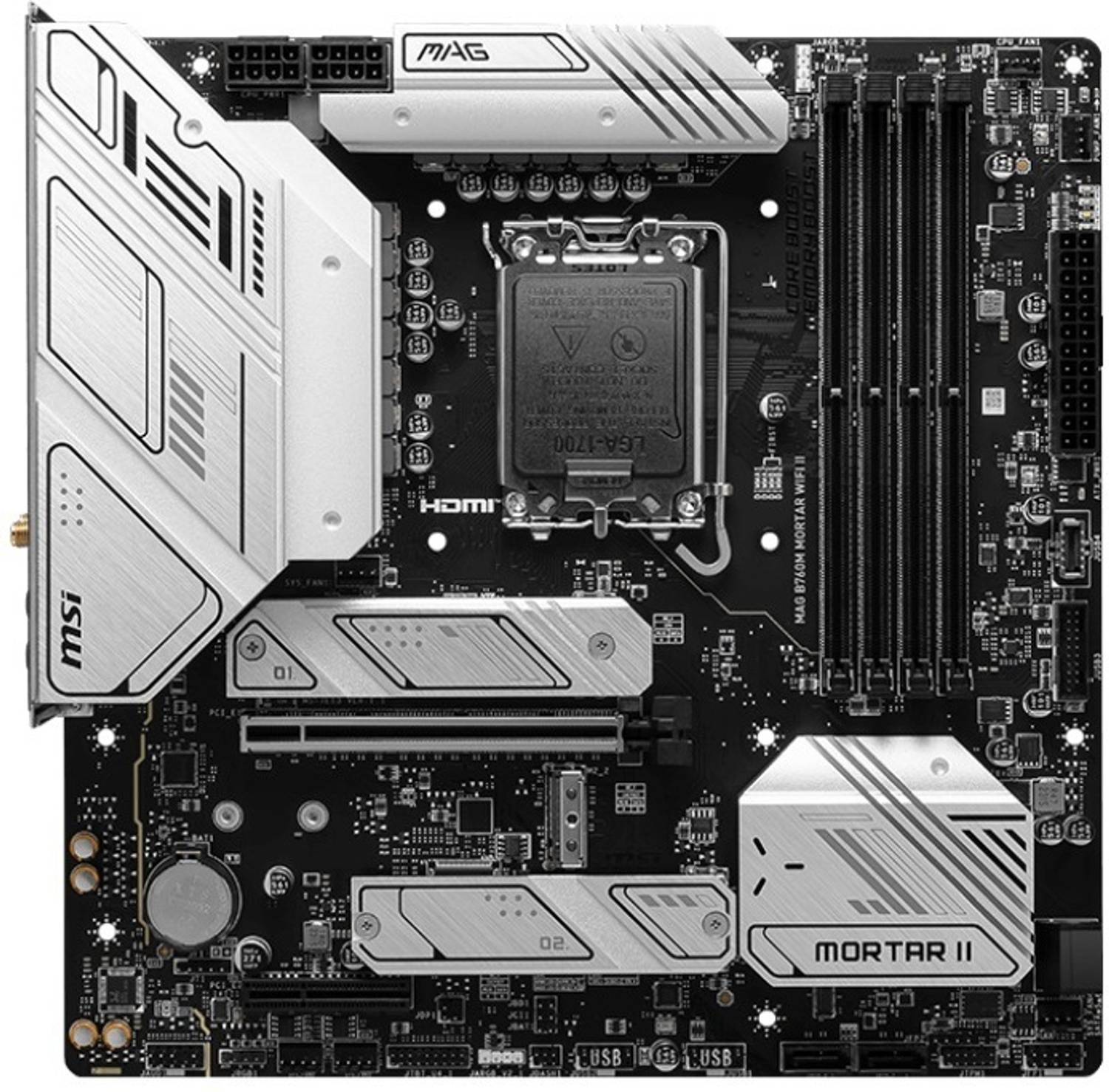 MSI MAG B760M MORTAR WiFi Ⅱ mATX LGA1700 MSI MAG B760M MORTAR WIFI II LGA 1700Socket Micro-ATX Intel B760