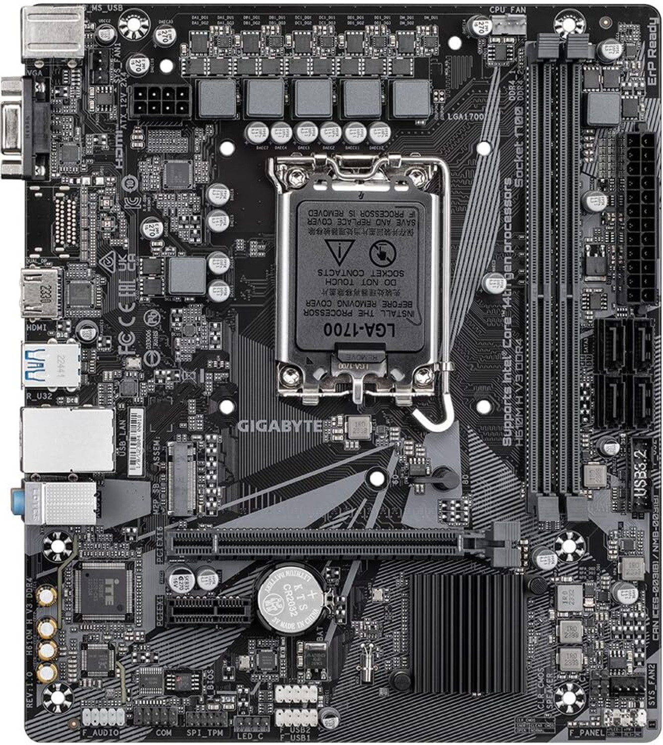 Image of GIGABYTE H610M H V3 DDR4 LGA 1700Socket Micro-ATX Intel H610 Chipset DDR4 Motherboard for Desktop