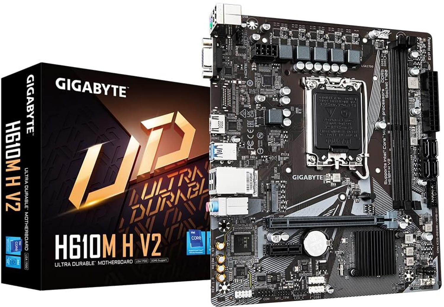 Image of GIGABYTE H610M H V2 LGA 1700Socket Micro-ATX Intel H610 Chipset DDR5 Motherboard for Desktop