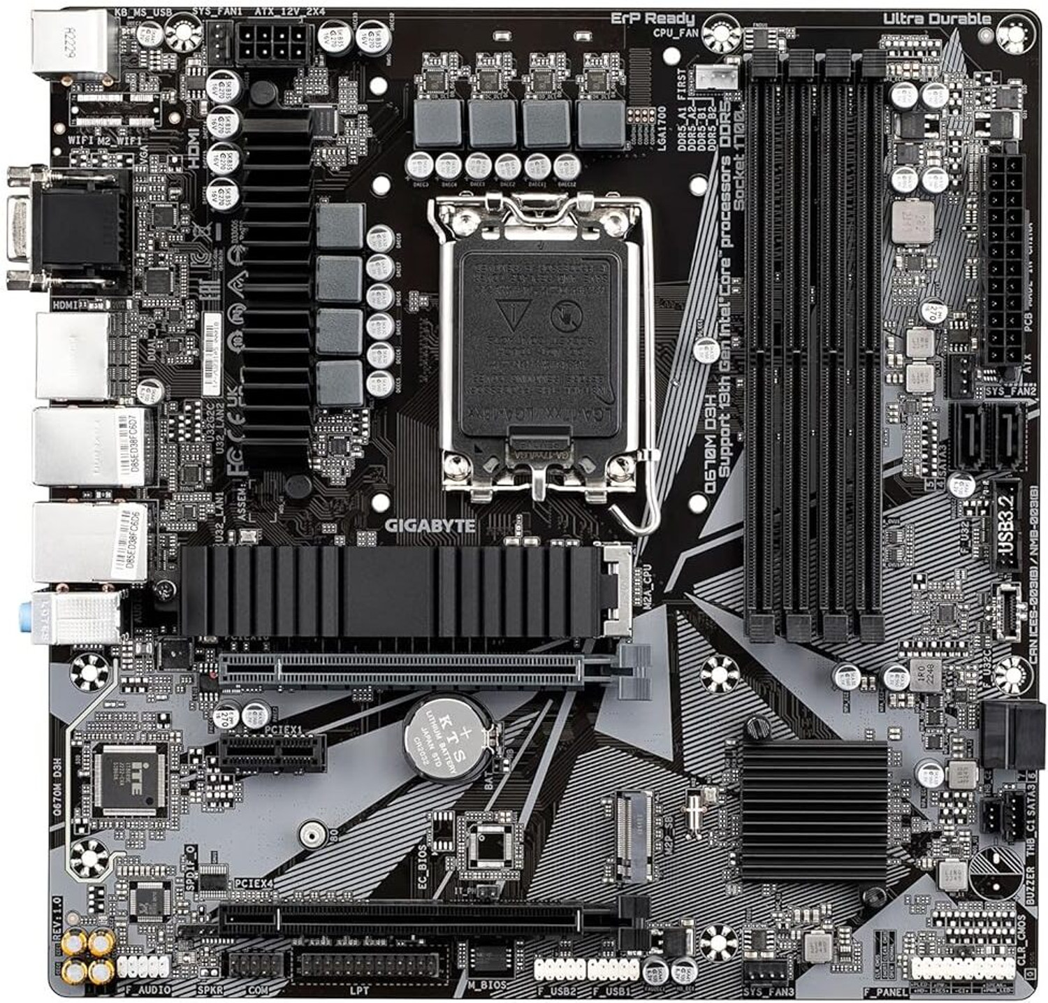Image of GIGABYTE Q670M D3H DDR5 LGA1700-Intel- Q670-M-ATX LGA 1700Socket Micro-ATX Intel Q670 Chipset DDR5 Motherboard for Desktop