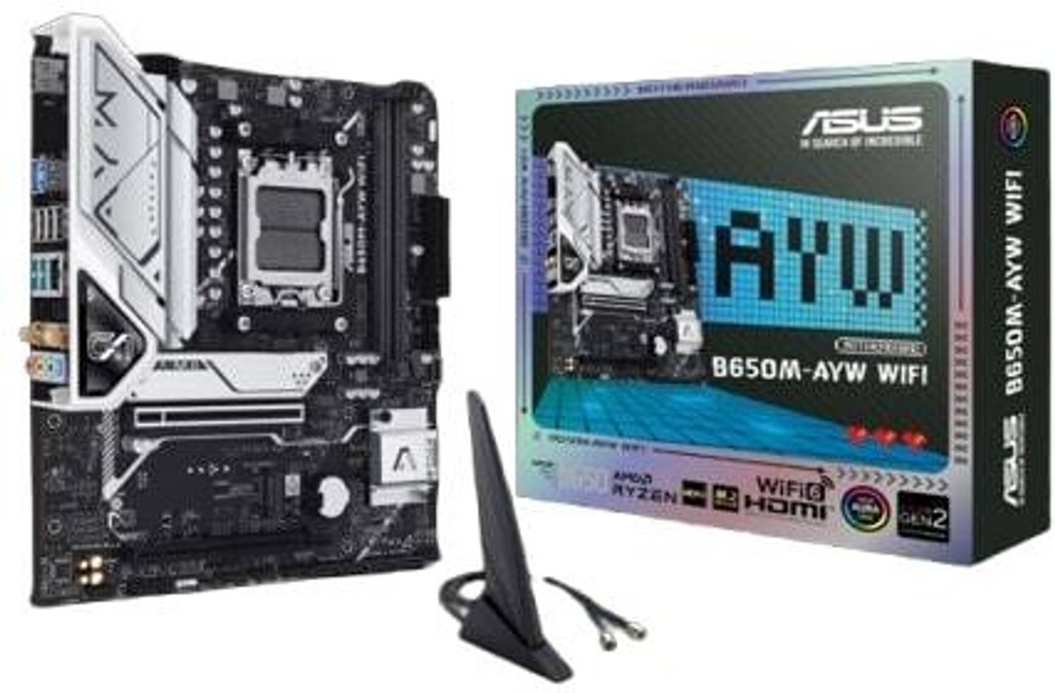 ASUS B650M-AYW AM5Socket Micro-ATX AMD B650 Chipset DDR5 Motherbo