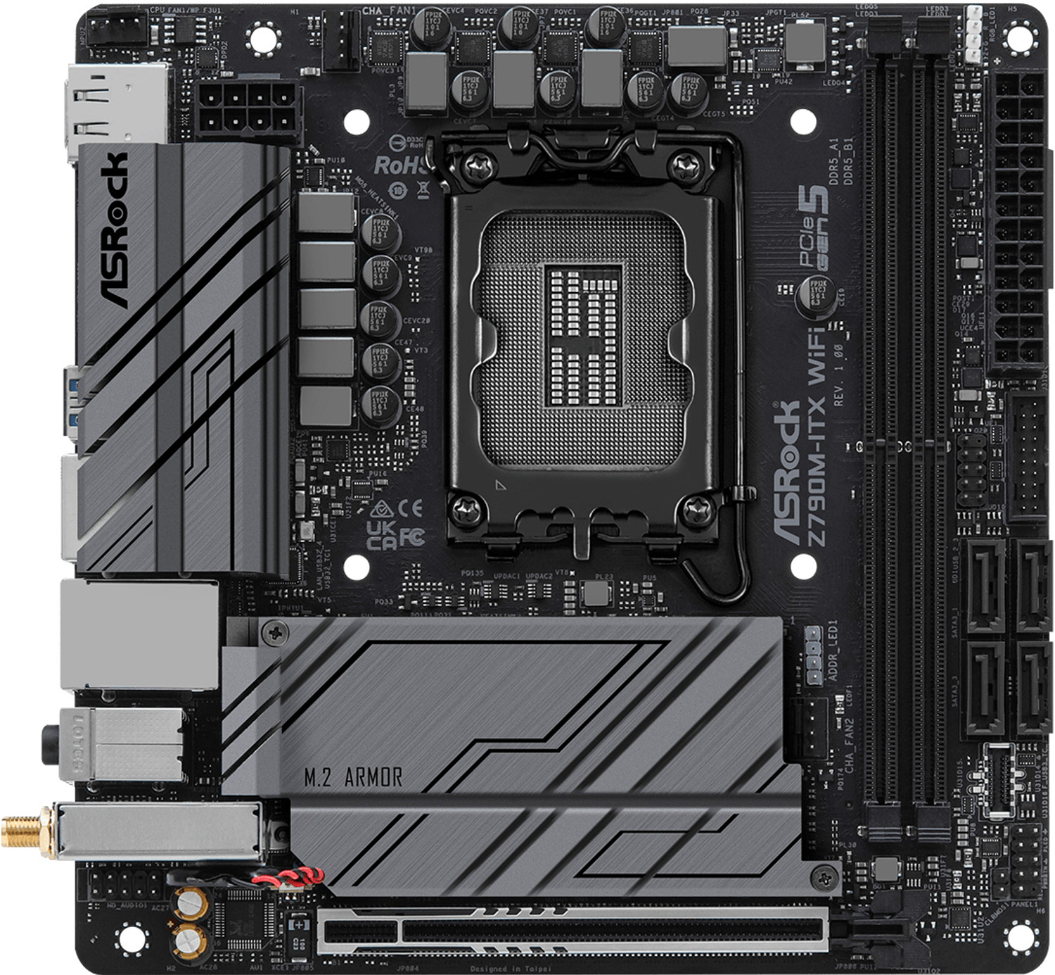 Image of ASRock Z790M -ITX WiFi LGA 1700Socket Mini-ITX Intel Z790 Chipset DDR5 Motherboard for Desktop