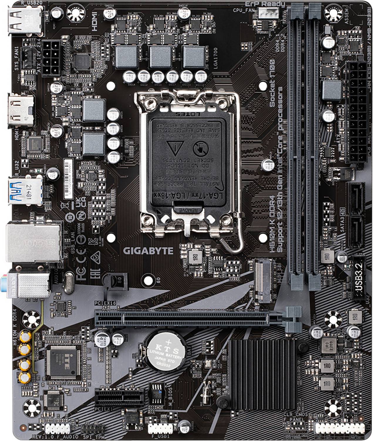 GIGABYTE H610M K DDR4 LGA 1700Socket ATX Intel H610 Chipset DDR4 Motherboard for Desktop