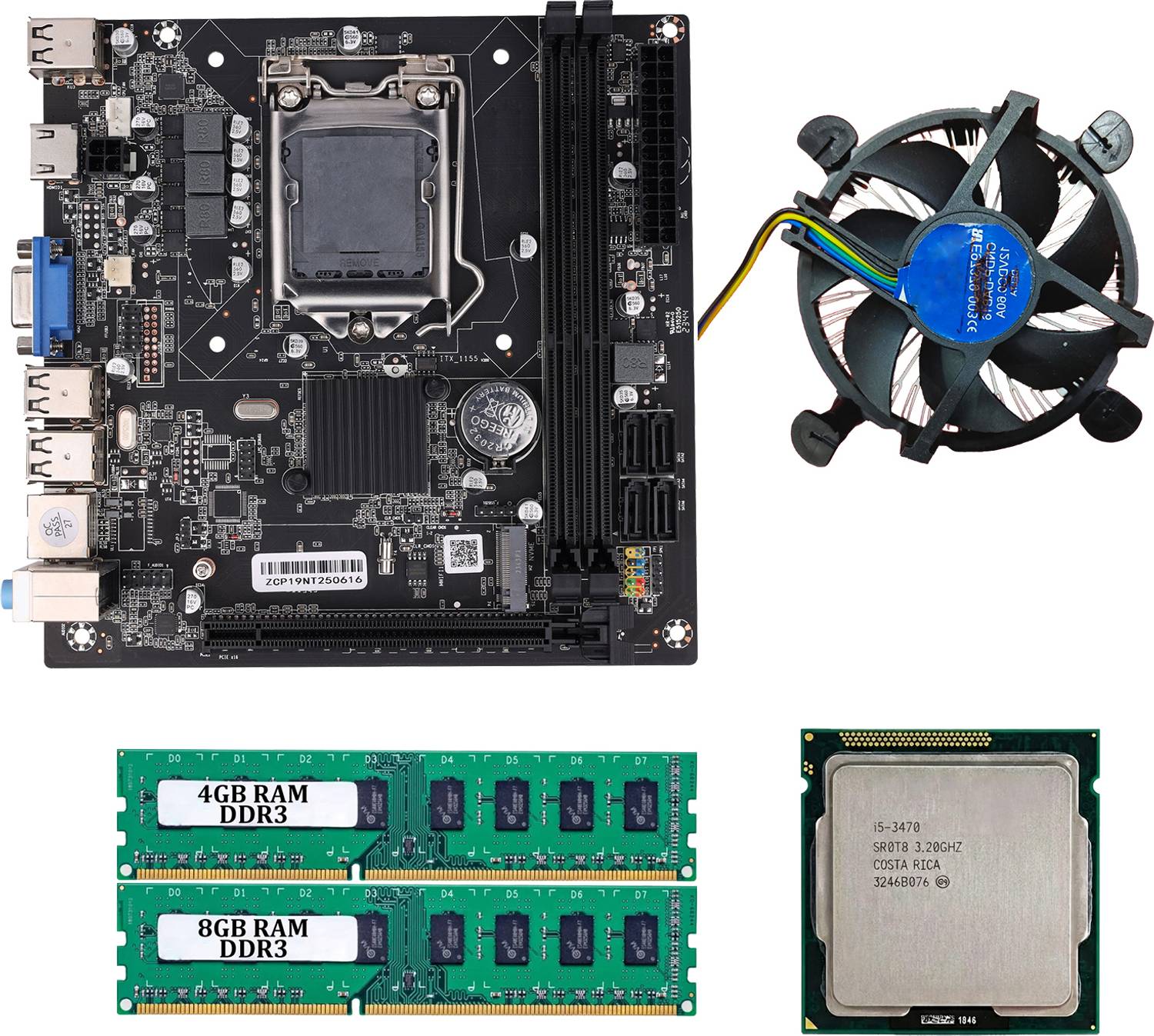 CPU WALA H61 Combo Motherboard with i5 3rd Gen Processor 12GB DDR3