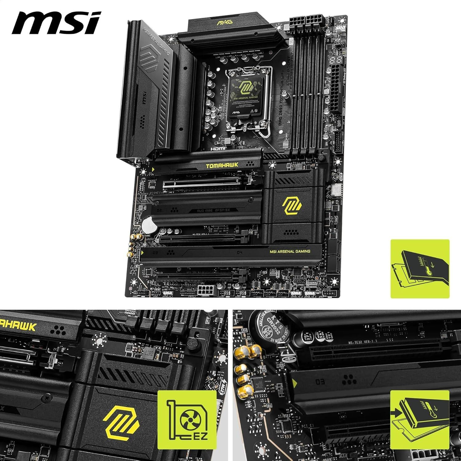 Image of MSI MAG Z890 Tomahawk WiFi LGA 1851Socket ATX Intel Z890 Chipset DDR5 Motherboard for Desktop