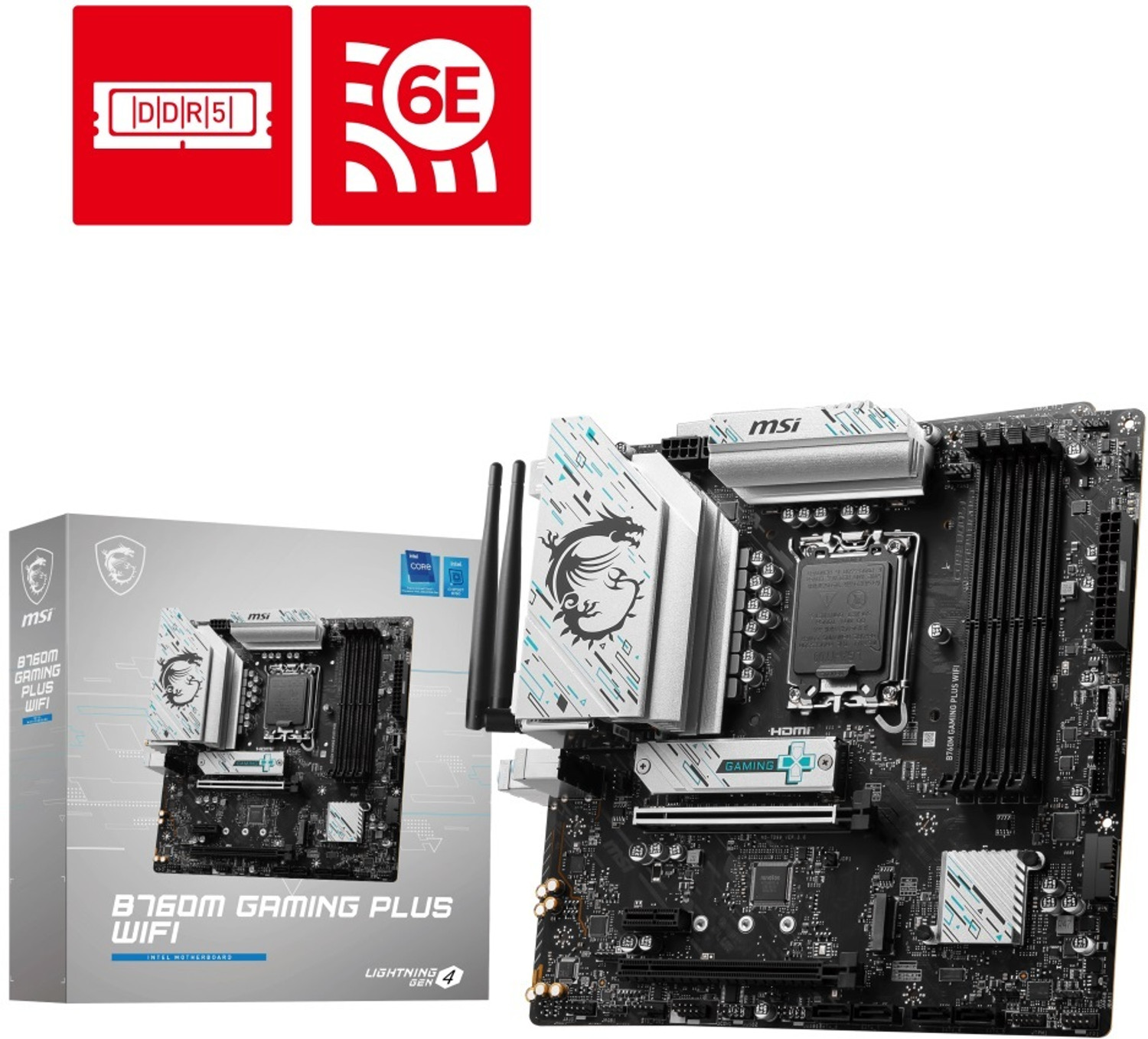 Image of MSI B760M GAMING PLUS WIFI LGA 1700Socket Micro-ATX Intel B760 Chipset DDR5 Motherboard for Desktop