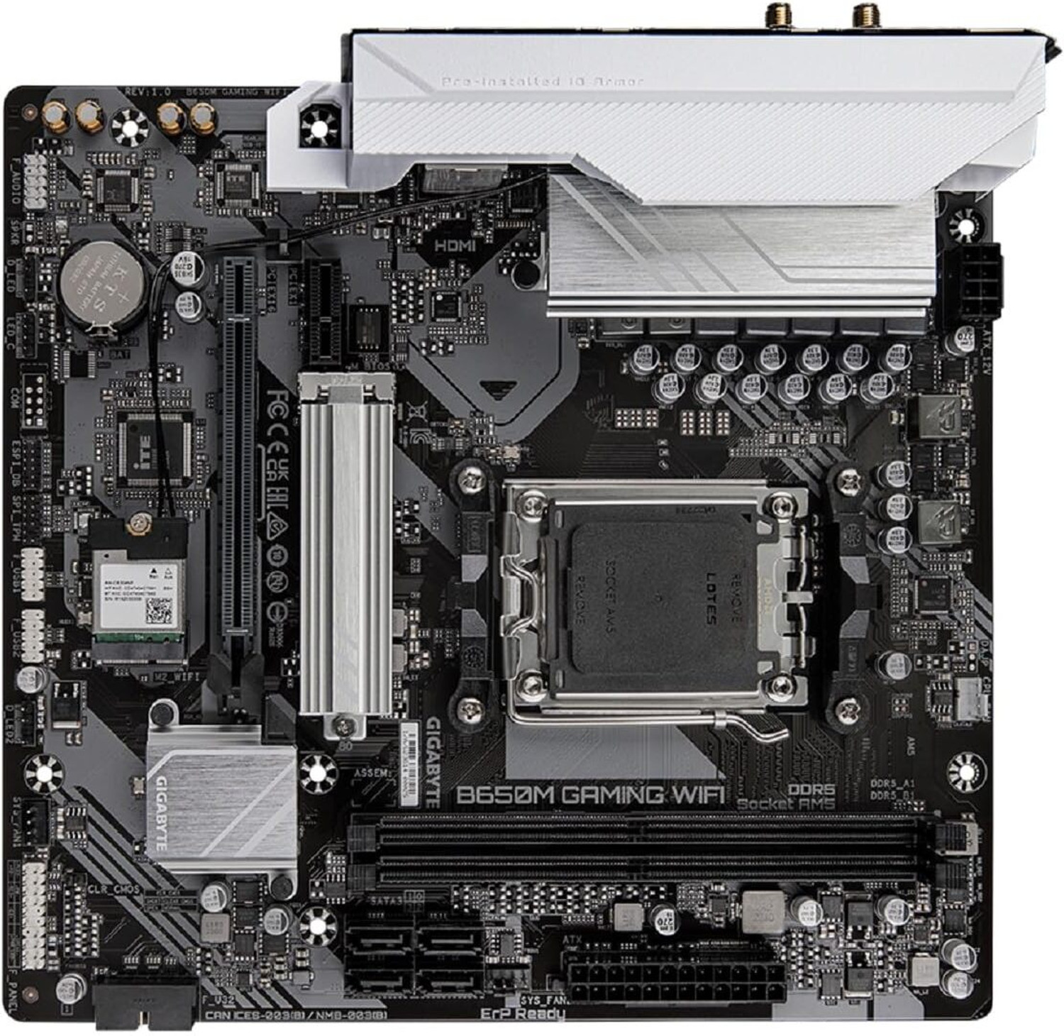 Image of GIGABYTE B650M Gaming WiFi DDR5 Chipset, AMD AM5, mATX AM5Socket Micro-ATX AMD B650 Chipset DDR5 Motherboard for Desktop
