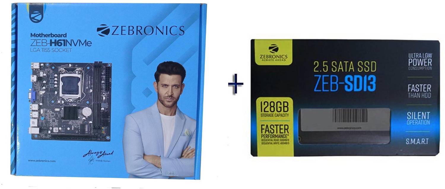 ZEBRONICS ZEB-H61 LGA 1155 Socket ,128GB SATA 2.5