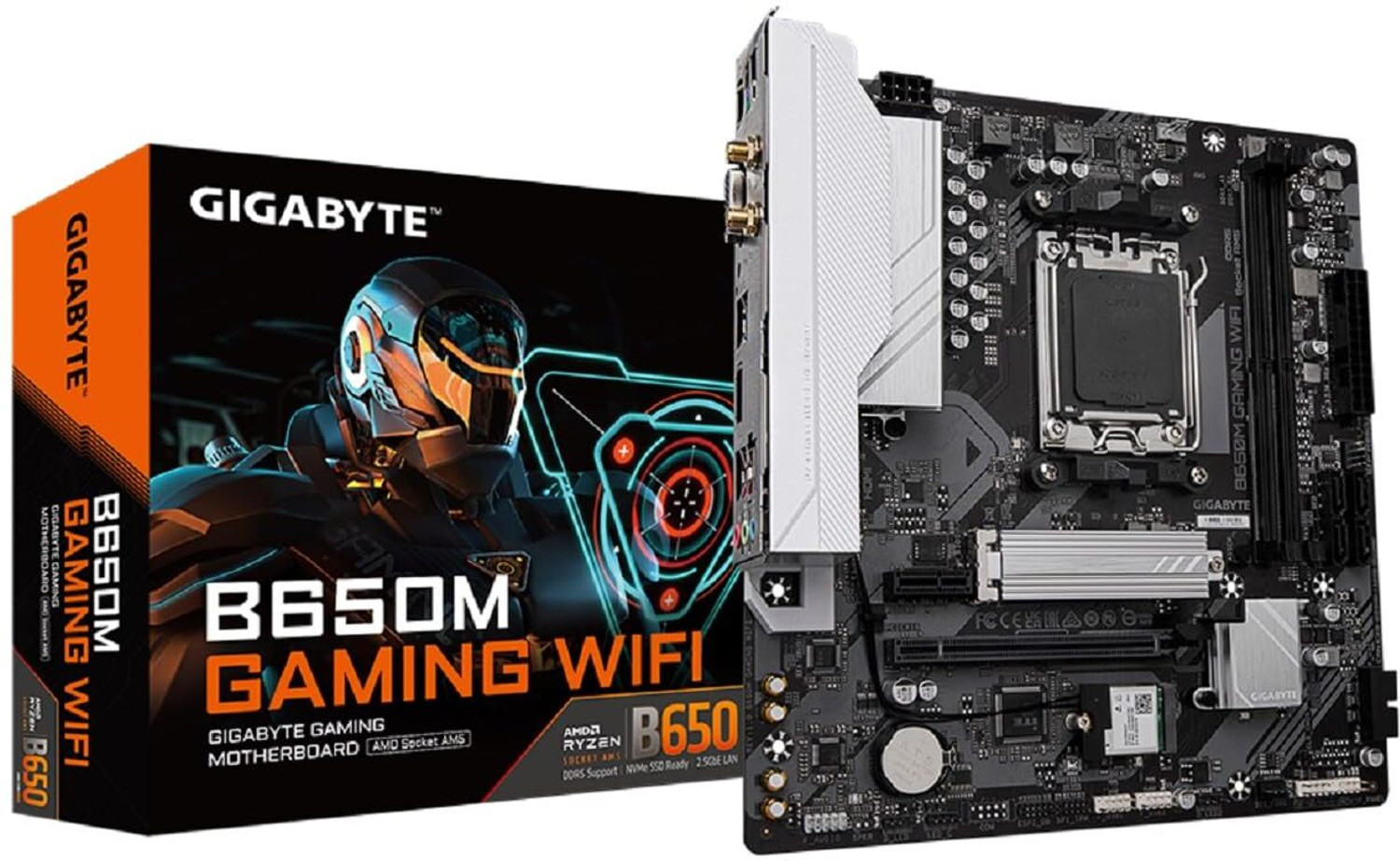 Image of GIGABYTE B650M Gaming WiFi DDR5 Chipset, AMD AM5, mATX AM5Socket Micro-ATX AMD B650 Chipset DDR5 Motherboard for Desktop