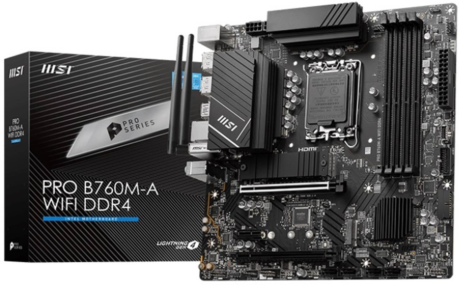 MSI PRO B760M-A WiFi DDR4 LGA 1700Socket Micro-ATX Intel B760