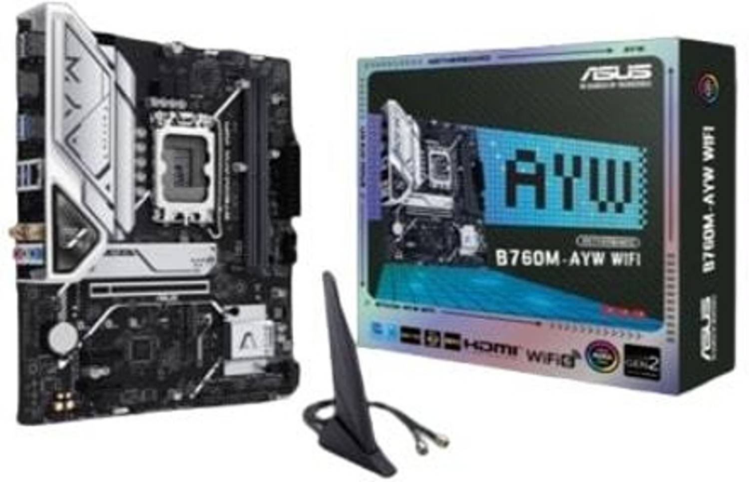 ASUS B760M-AYW LGA 1700Socket Micro-ATX Intel B760 Chipset DDR5 Motherboard for Desktop