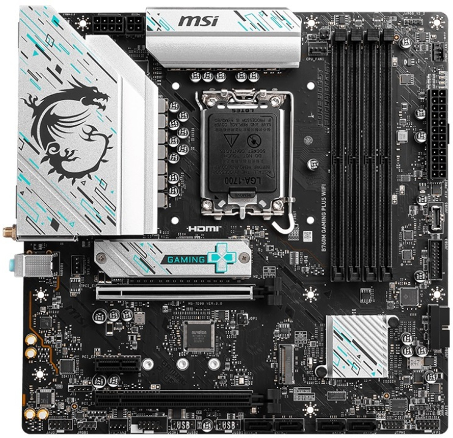 Image of MSI B760M GAMING PLUS WIFI LGA 1700Socket Micro-ATX Intel B760 Chipset DDR5 Motherboard for Desktop