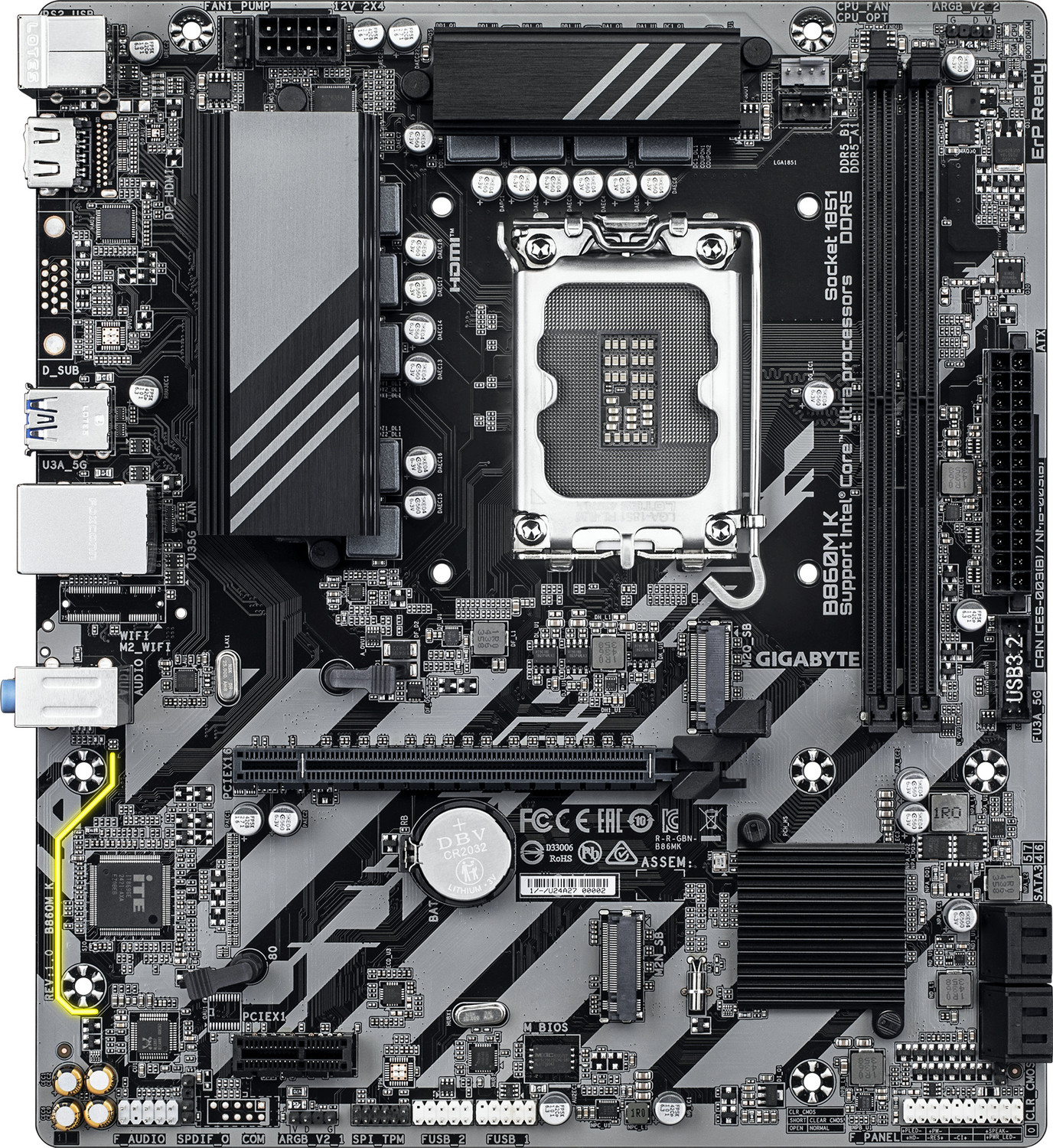Image of GIGABYTE B860M K LGA 1851Socket Micro-ATX Intel B860 Chipset DDR5 Motherboard for Desktop