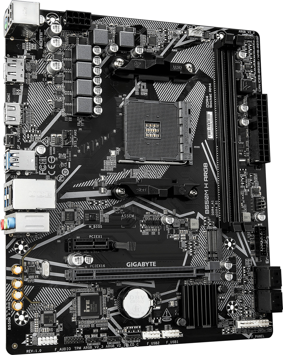 Image of GIGABYTE B550M H ARGB AM4Socket Micro-ATX AMD B550 Chipset DDR4 Motherboard for Desktop