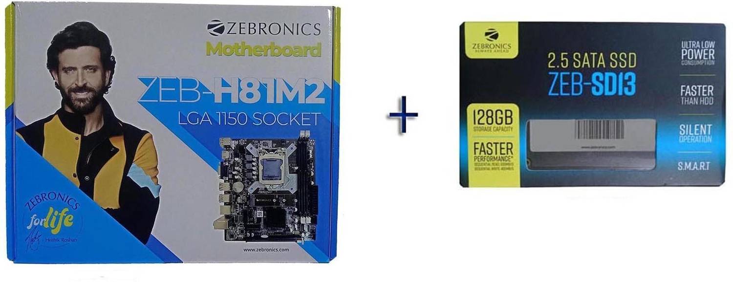 ZEBRONICS ZEB-H81 LGA 1150 Socket + 128GB SATA 2.5