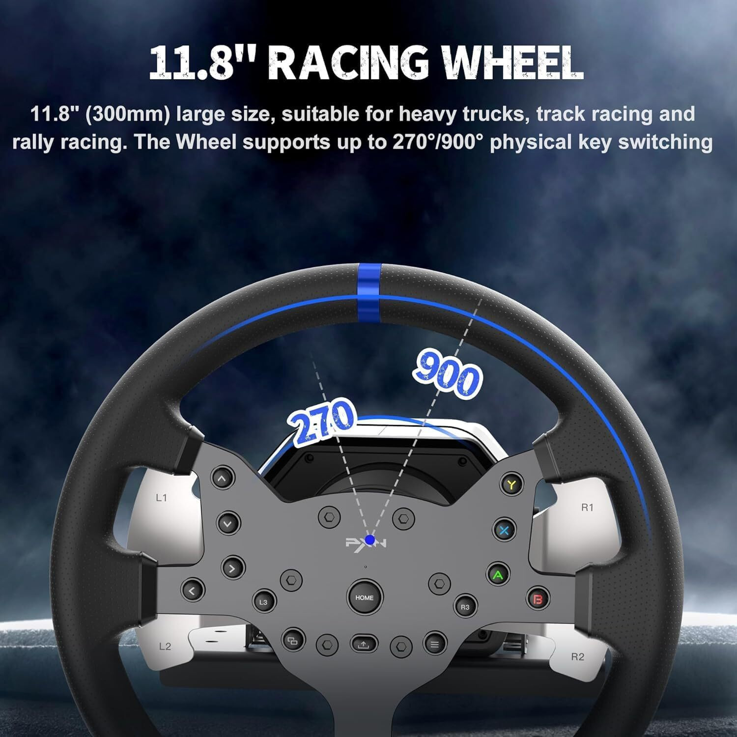 Image of EXtreme PXN V99 Force Feedback Gaming Steering Wheel with 3-Pedals and Shifter Motion Controller