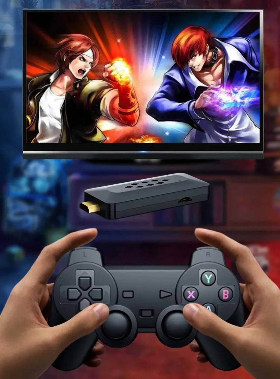 PICSTAR M33 Retro Arcade Gaming Console with Dual Wireless Gamepads Motion Controller