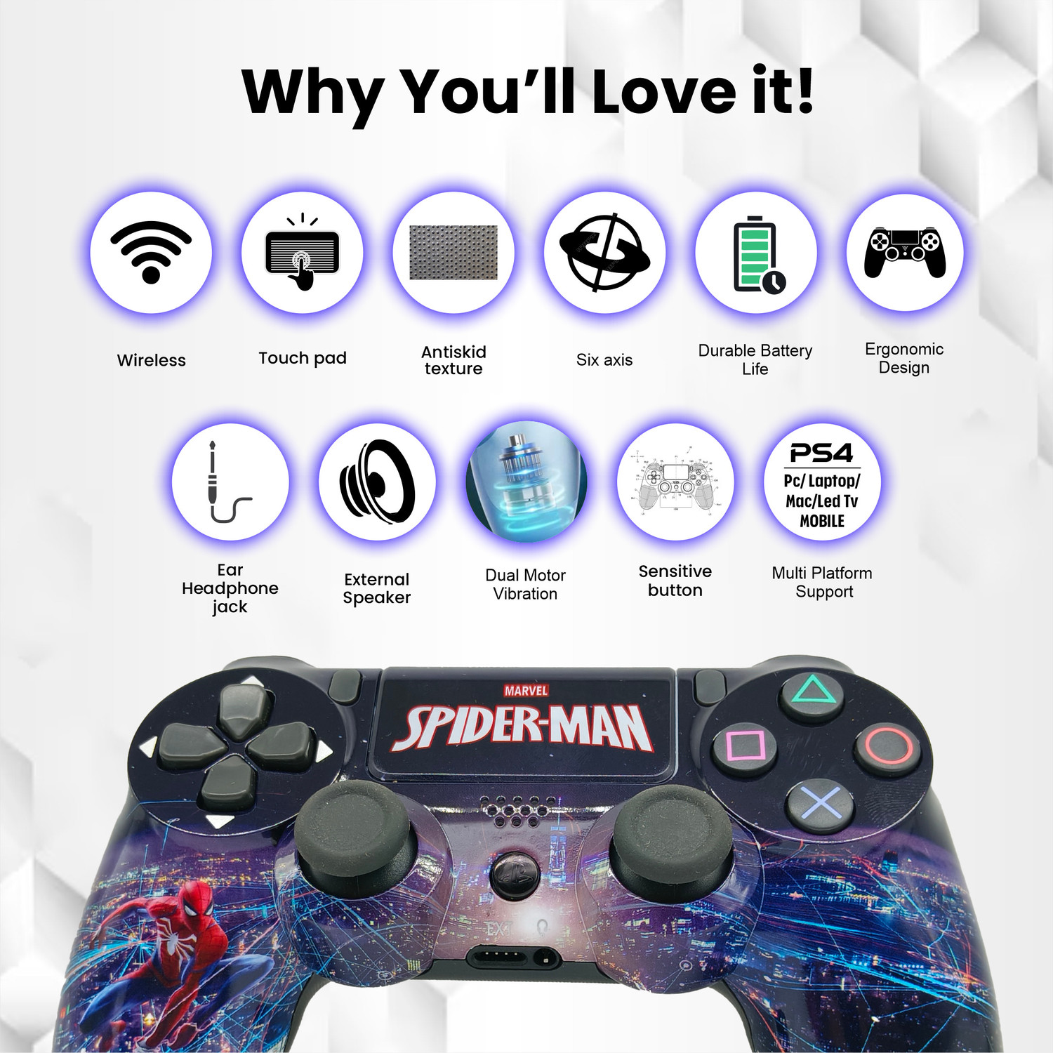 Image of HG WORLD Playstation Dualshock 4 Joystick Wireless for PS4 Gamepad Motion Controller Motion Controller