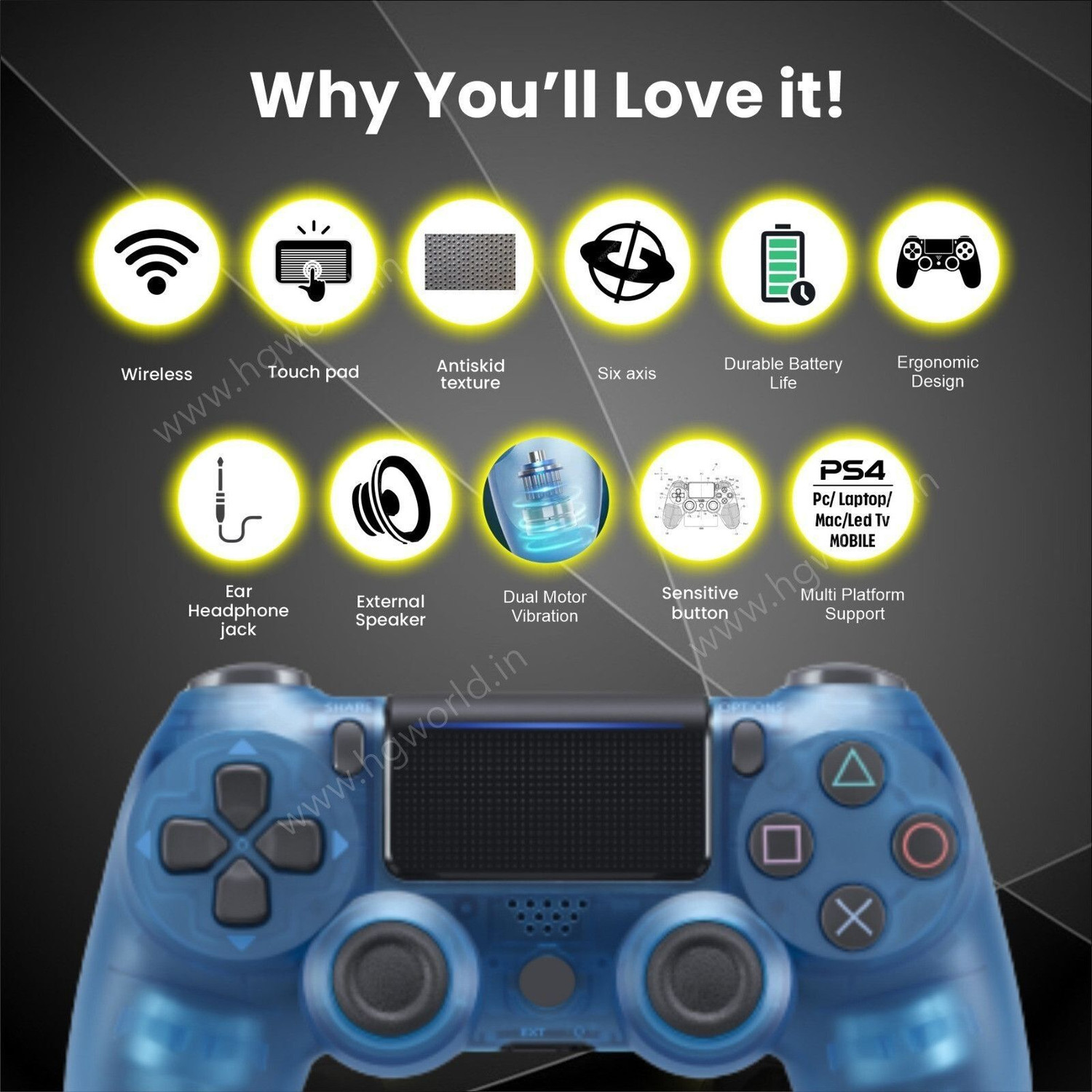Image of HG WORLD Playstation Dualshock 4 Joystick Wireless for PS4 Gamepad Motion Controller Motion Controller