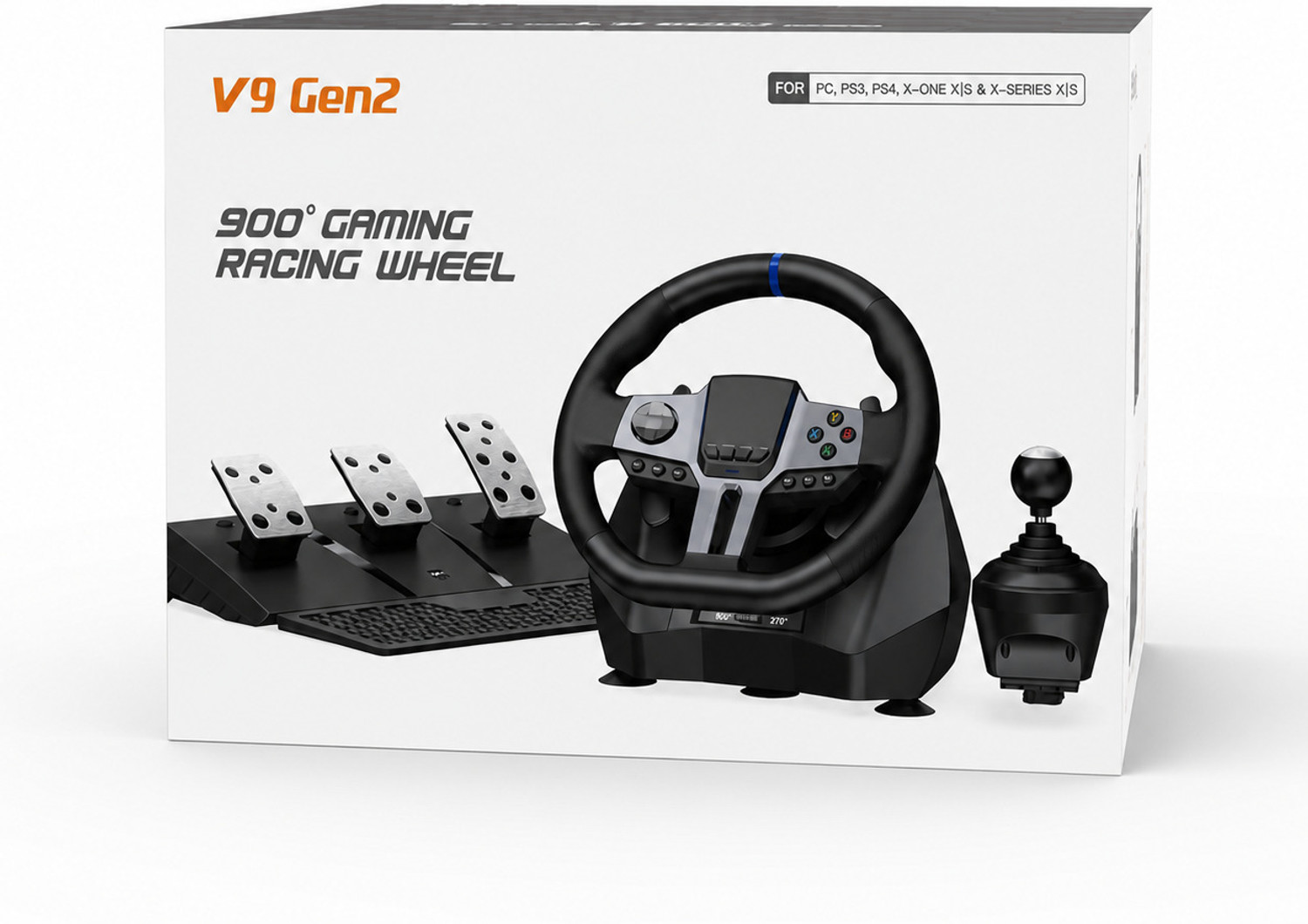 Image of HG WORLD V9 Gen2 Gaming Car Racing Steering Wheel 270 /900 Racing Simulator with Motion Controller