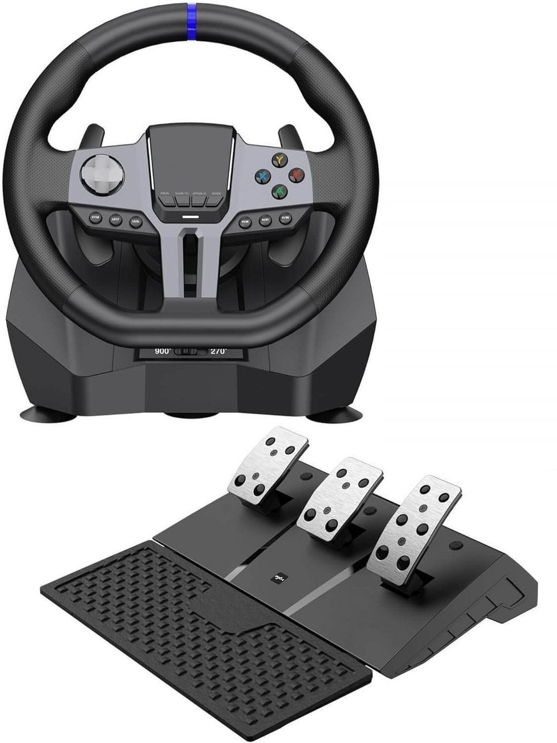 Image of HG WORLD V900 GEN2 Gaming Steering Wheel, Driving Racing Simulator 270 /900 Rotation with Turning Angle Double Vibrating Force Racing Wheel