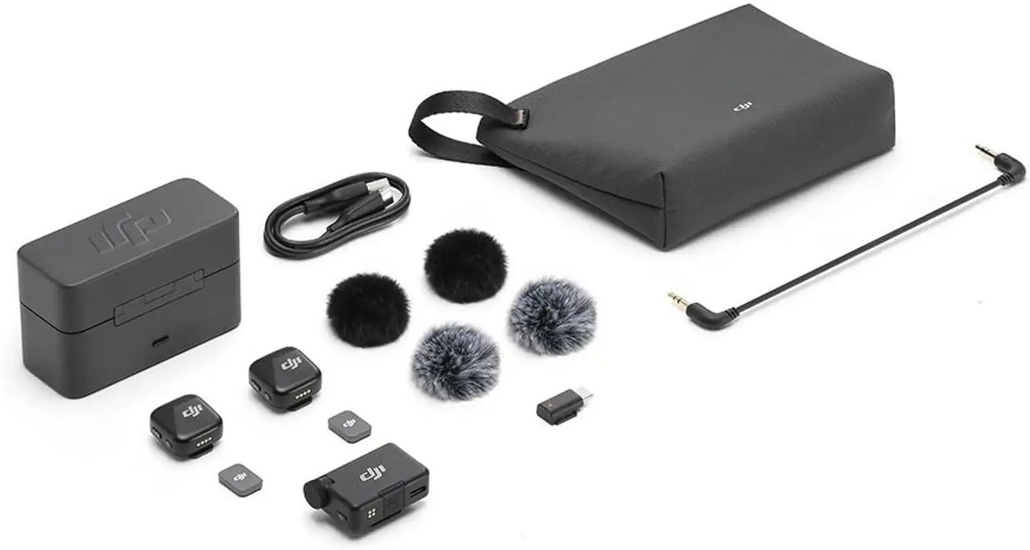 Image of dji Mic Mini 2 (2TX + 1RX) With Case Wireless Camera Microphone Infinity Black Camera Microphone
