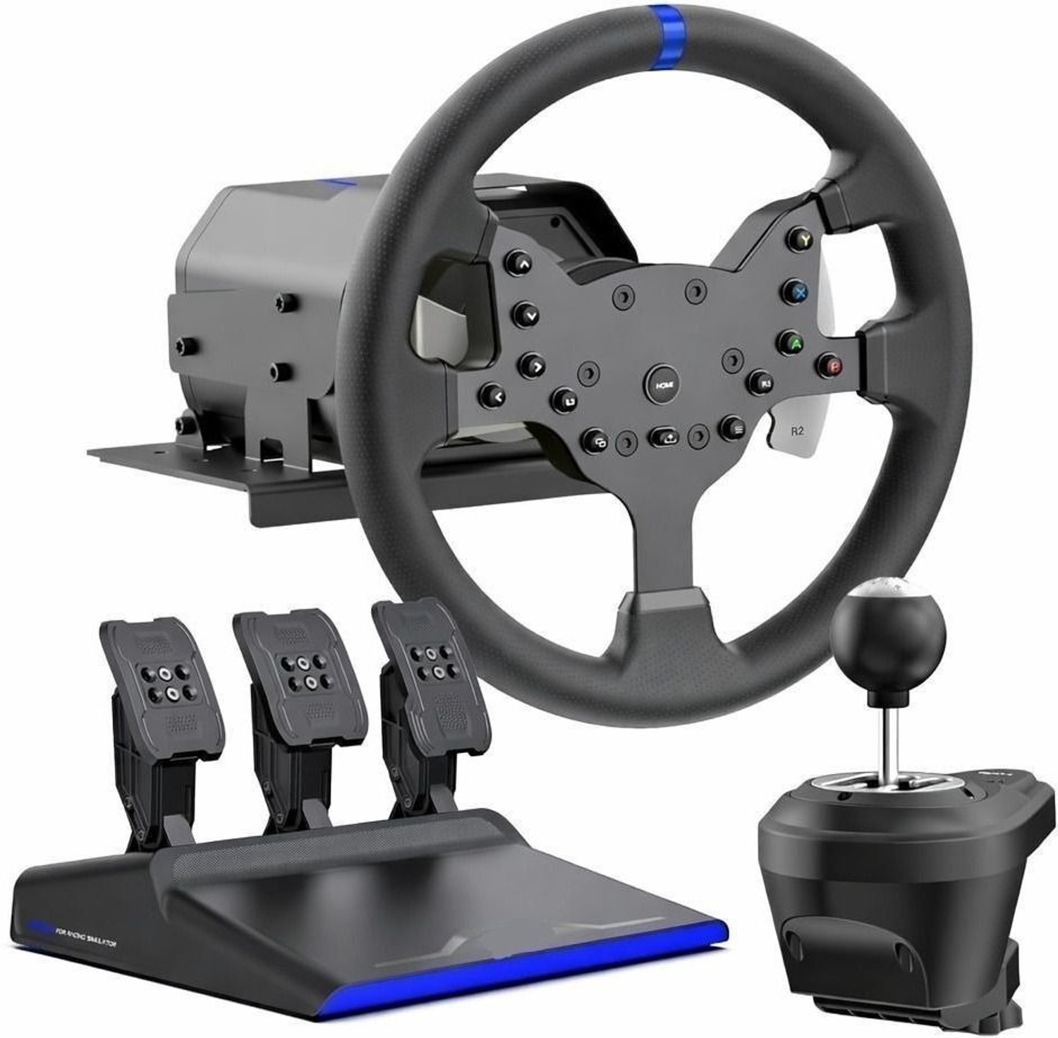 Image of HG WORLD V99 Gaming Steering Wheel with Force Feedback , 270 /900 Rotation Racing Wheel 6+1 Gear Shifter, TPR rubber grip GB with 3.2Nm of torque, Perfect Gift for racing gamers