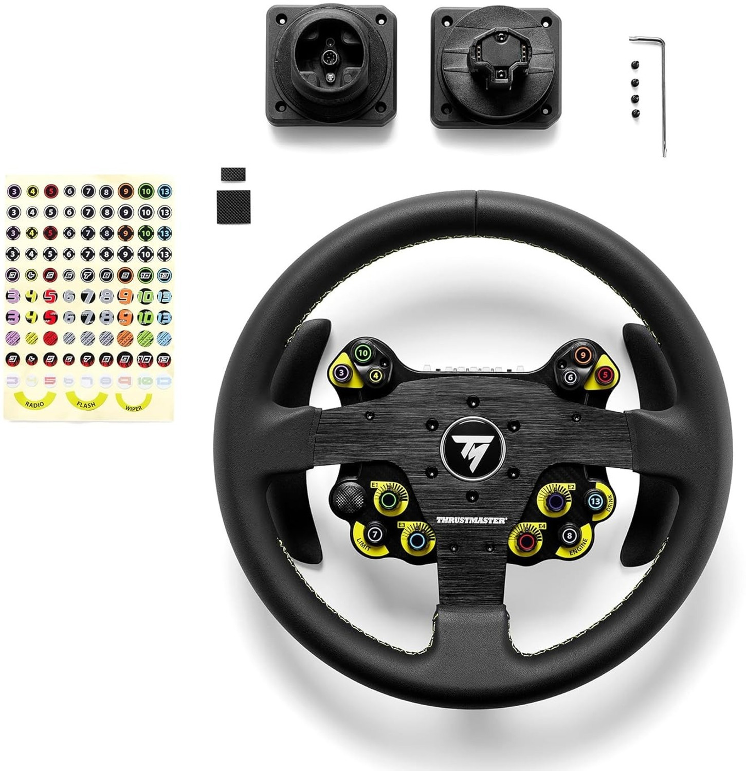 Image of THRUSTMASTER EVO Racing 32R Leather Wheel for PC and Consoles, Detachable Hub Rally Racing Motion Controller