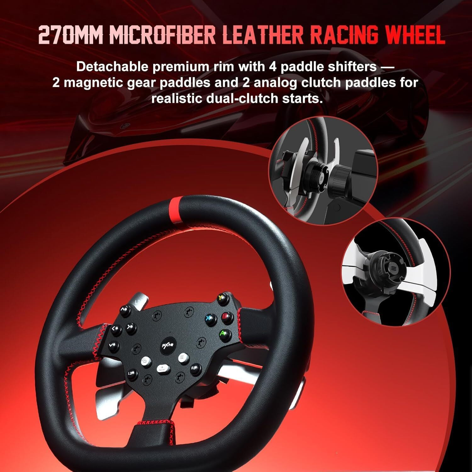 Image of EXtreme PXN V10 Ultra Direct Drive Racing Wheel, 3.2Nm Force Feedback Motion Controller