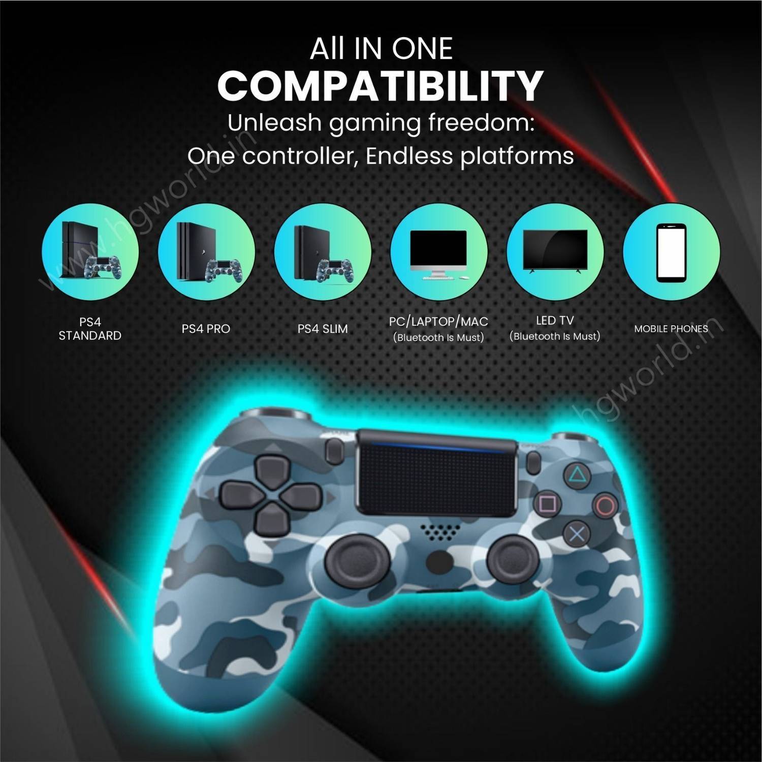 HG WORLD PS4 DualShock 4 Wireless Controller - Image 5