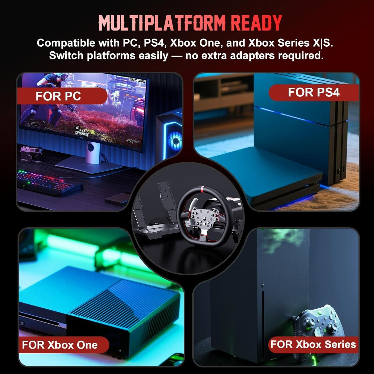 Image of EXtreme PXN V10 Ultra Direct Drive Racing Wheel, 3.2Nm Force Feedback Motion Controller