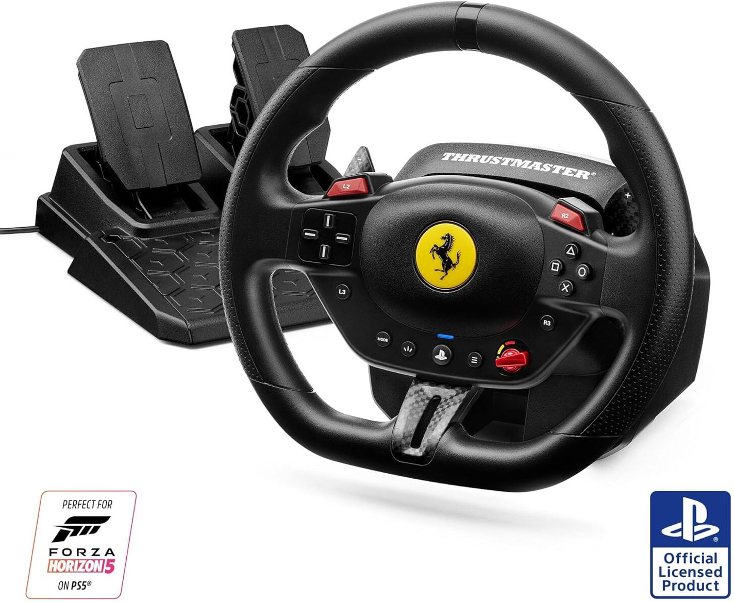 Image of THRUSTMASTER T98 Ferrari 296 GTB Racing Wheel & Pedal Set - Compatible with PC, PS4 & PS5 Motion Controller