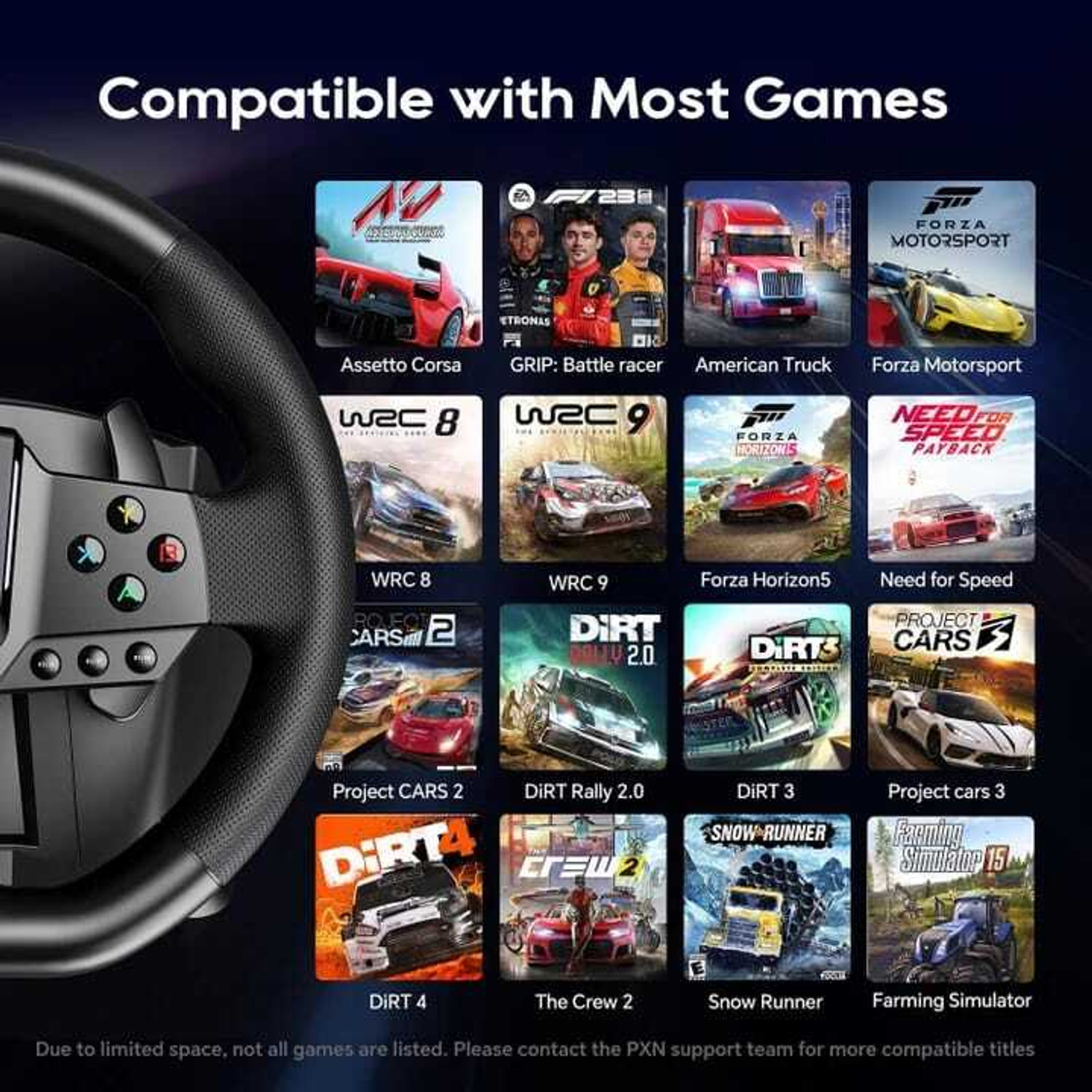 Image of PXN V900 GEN2 Gaming Car Racing Steering Wheel 270 /900 Racing Simulator with Motion Controller