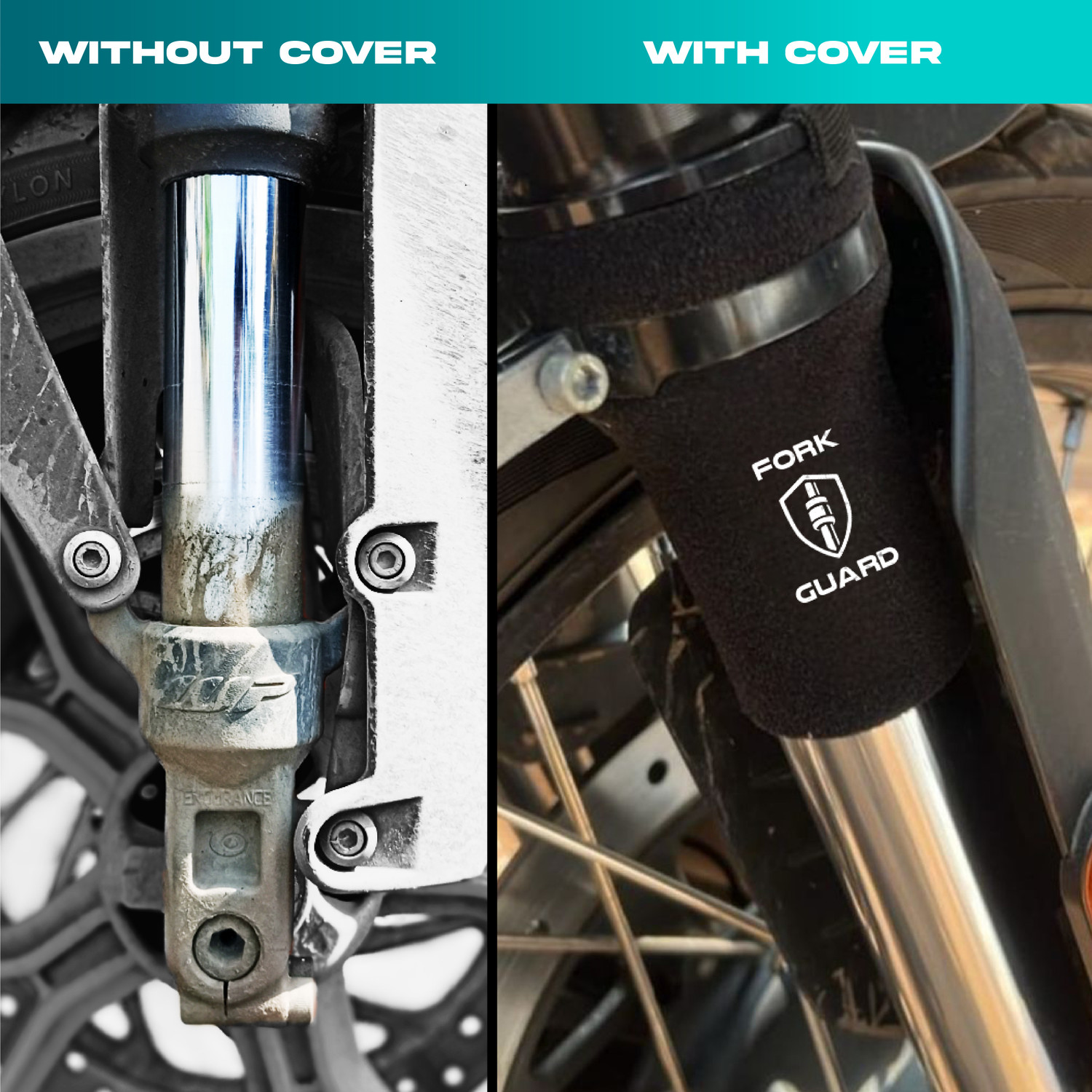 Image of OBEROI'S TRADERS Motorcycle Front Shocker Fork Seal Covers | Protect & Extend Suspension Life Bike Crash Guard