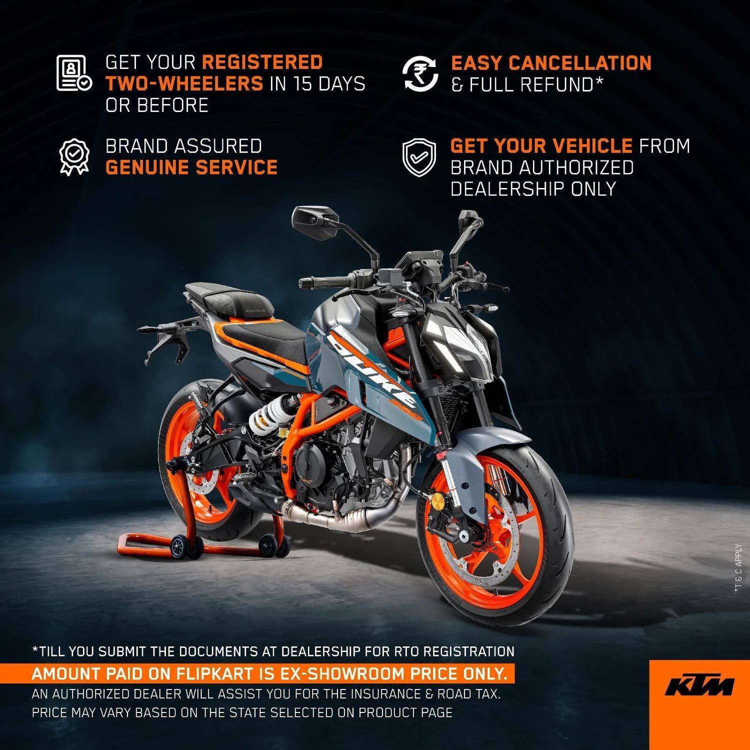 KTM 200 Duke Booking Orange Ex-Showroom - Image 2