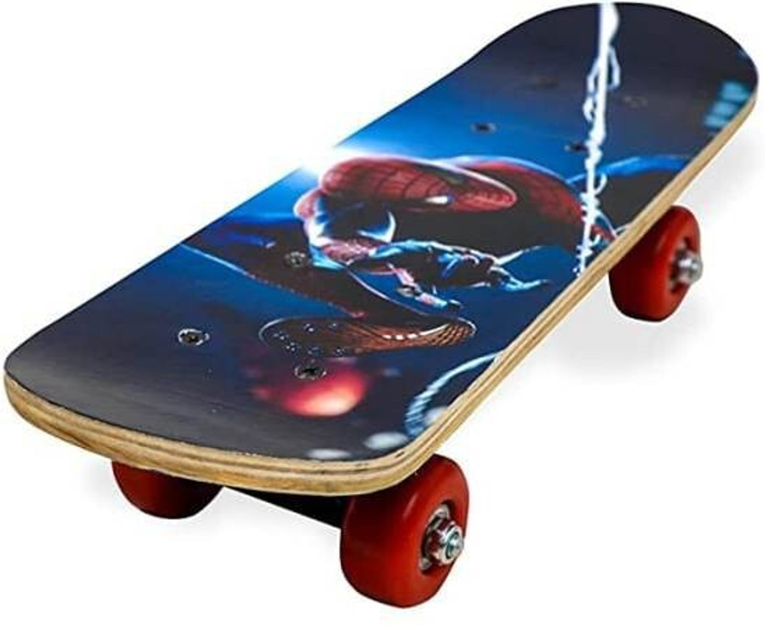 Image of S.V.Enterprises 24'' Blue Spidermen Handheld Skateboard 24 inch Light Flashing 4 Wheels Skate Boards Motorized Skateboard