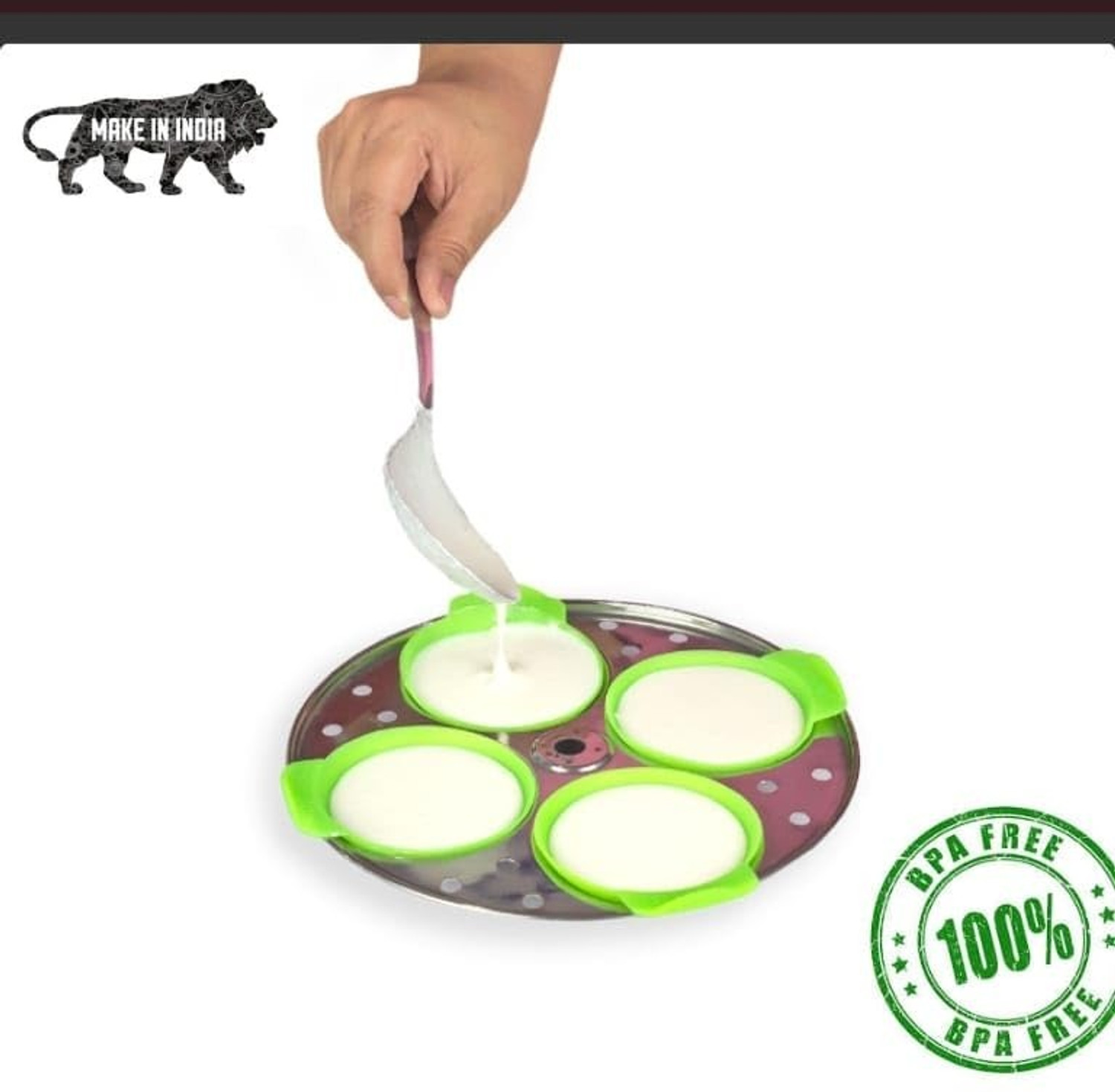 Image of PANTHER PREMIUM IDLI MOULDS SET, IDLI SILICON MOULD , DHOKLA MAKER Standard Idli Maker